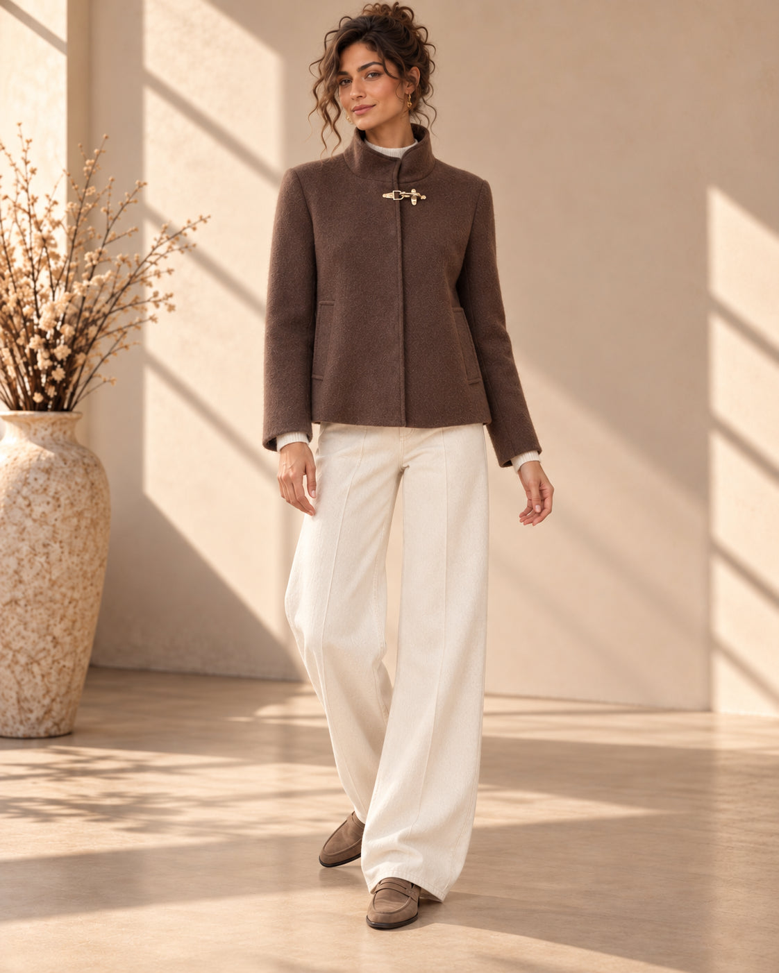 Cropped Coat in panno con dettagli gold - MARKUP DONNA