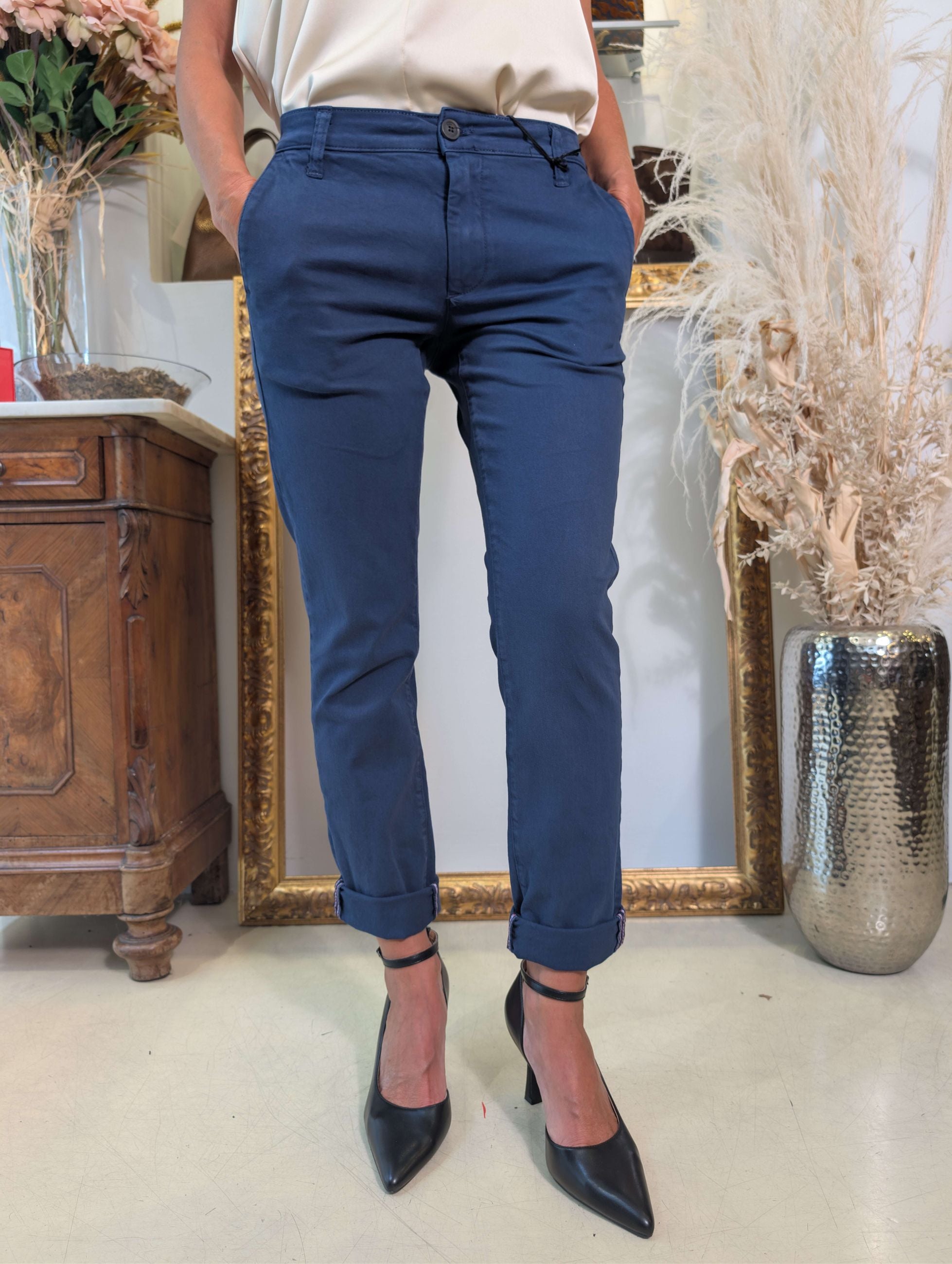 Panta chino slim fit con cimosa - PLEASE