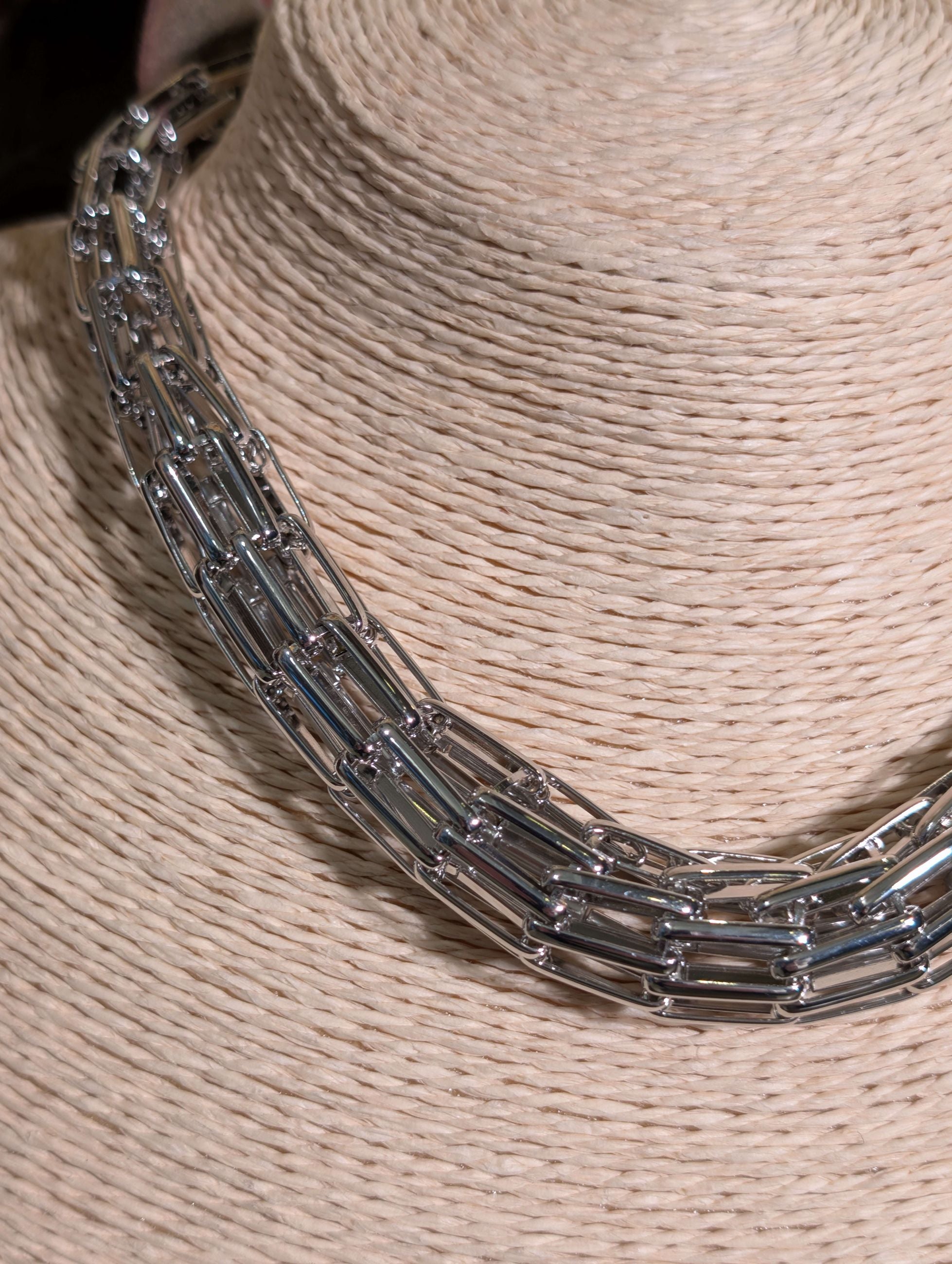 COLLANA LUDO MAGLIA TUBOLARE OVER  ARGENTO - NALI'