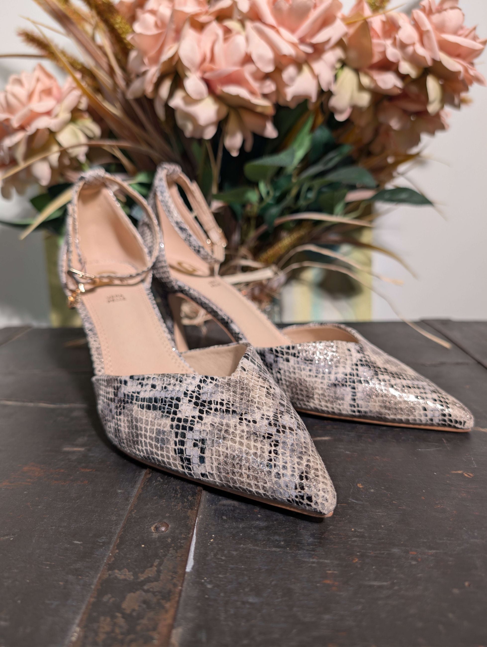 Décolleté in pelle pitonata - GOLD & GOLD