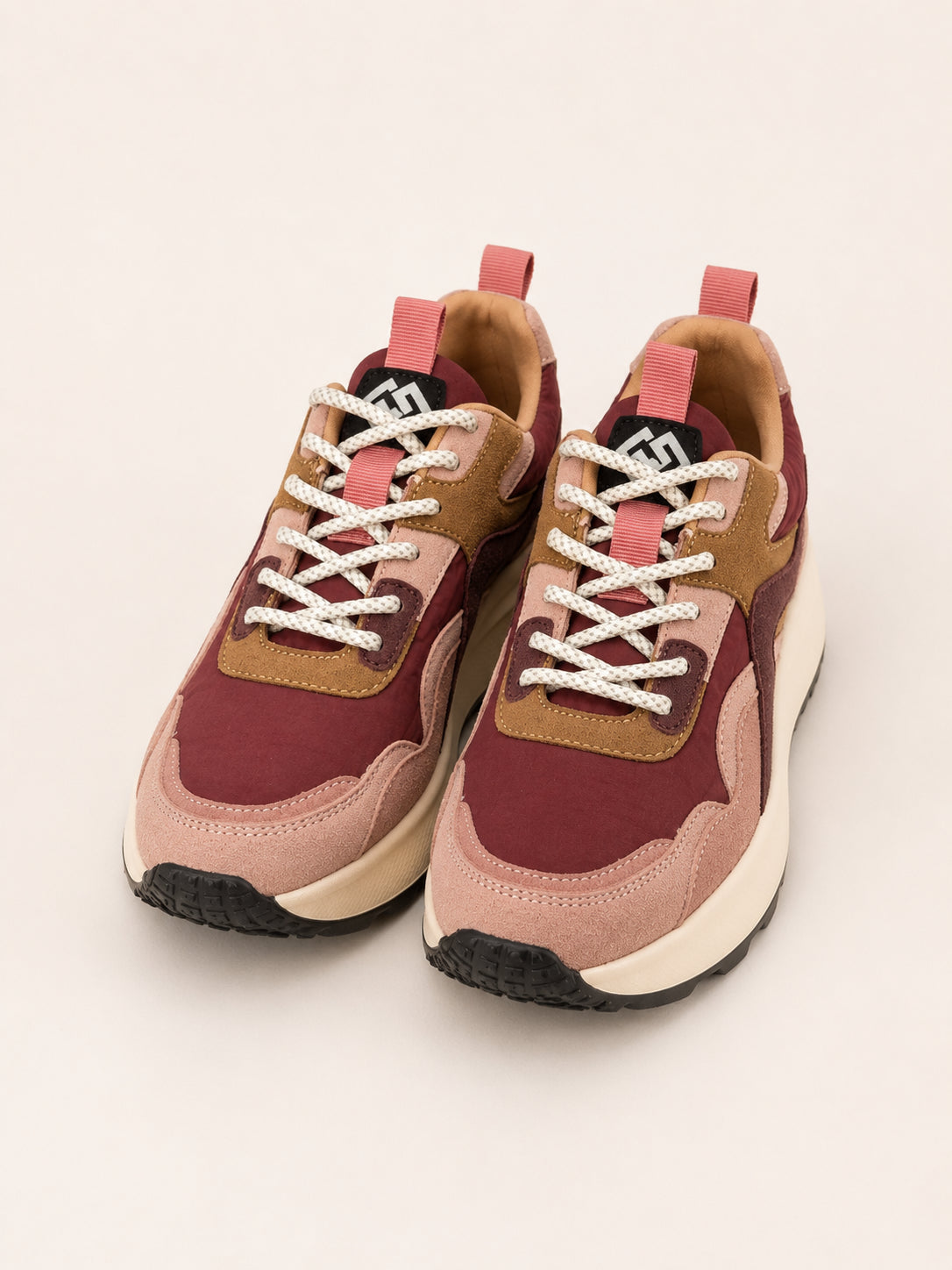 Sneakers Platform Nylon & Suede - GOLD & GOLD