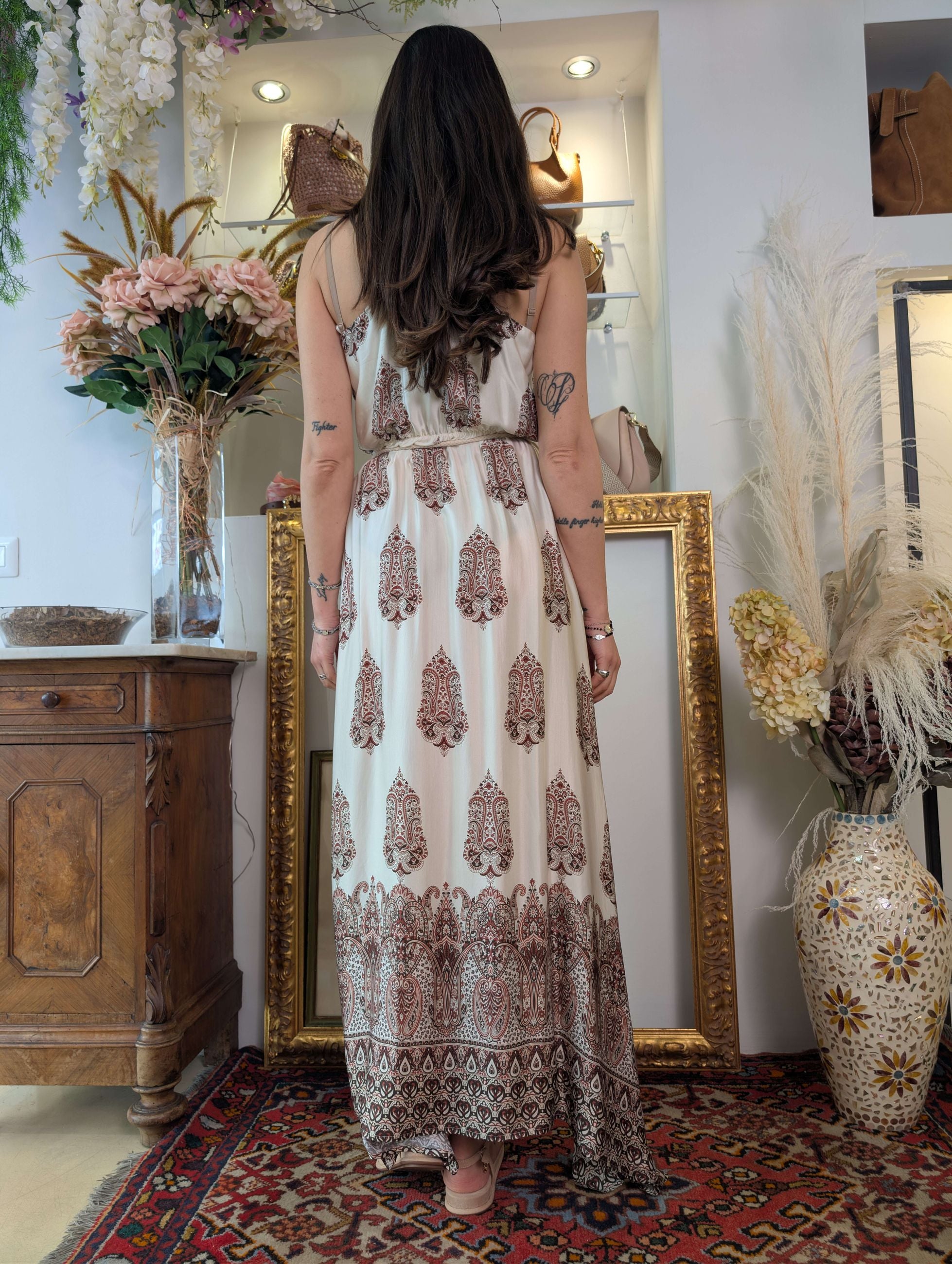 Long dress in raso di viscosa Le Sarte del Sole. - LE SARTE DEL SOLE
