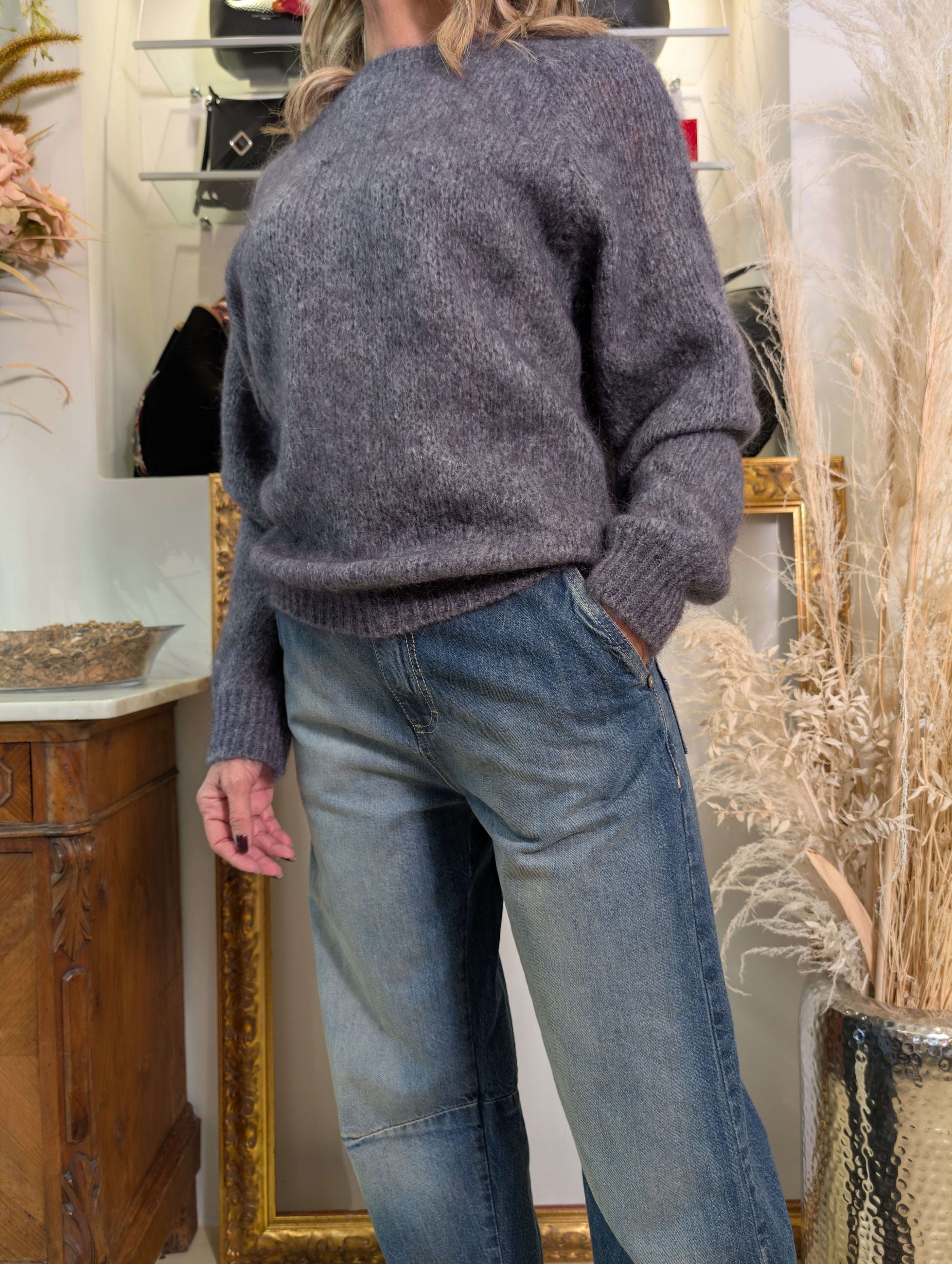 Maglia paricollo in kid mohair - SHE_FLORENCE_LAB