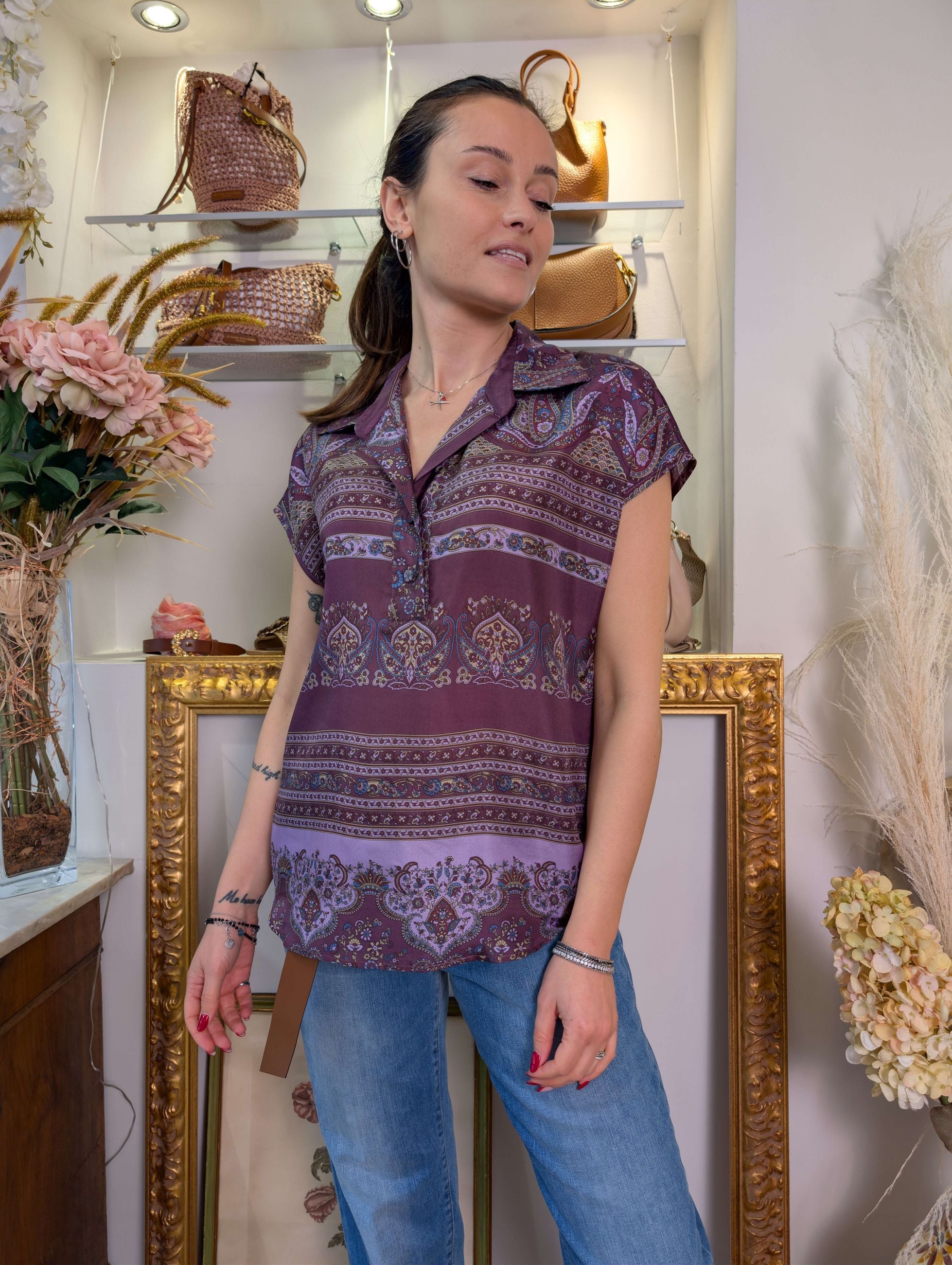 Polo-camicia in seta 100% - Sandro Ferrone