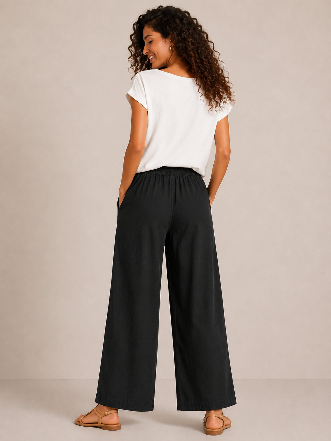 Panta essential in cotone leggero tinto in capo - SHE_FLORENCE_LAB