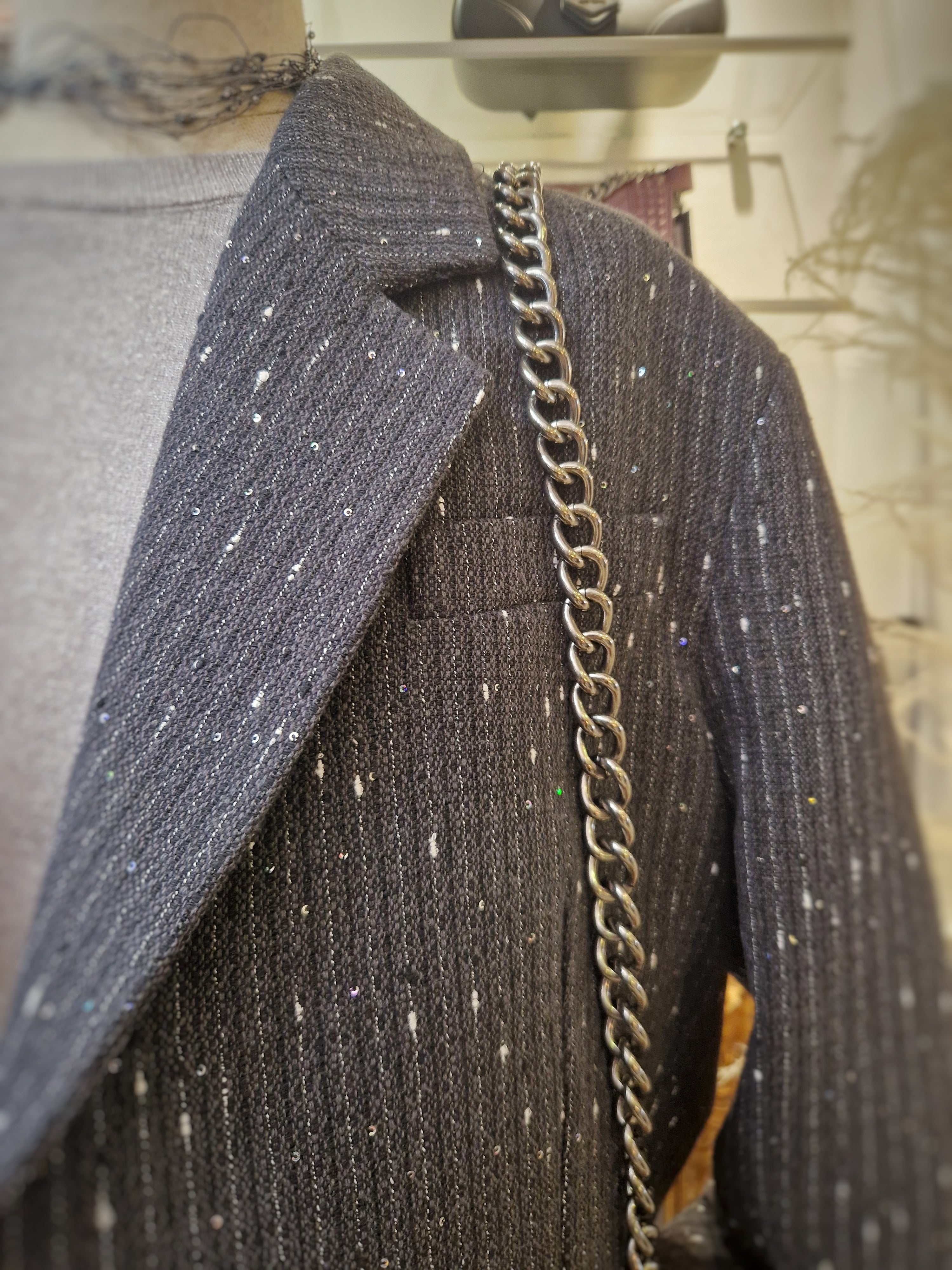 GIACCA OVERSIZE CON MICRO PAILLETTES - VICOLO