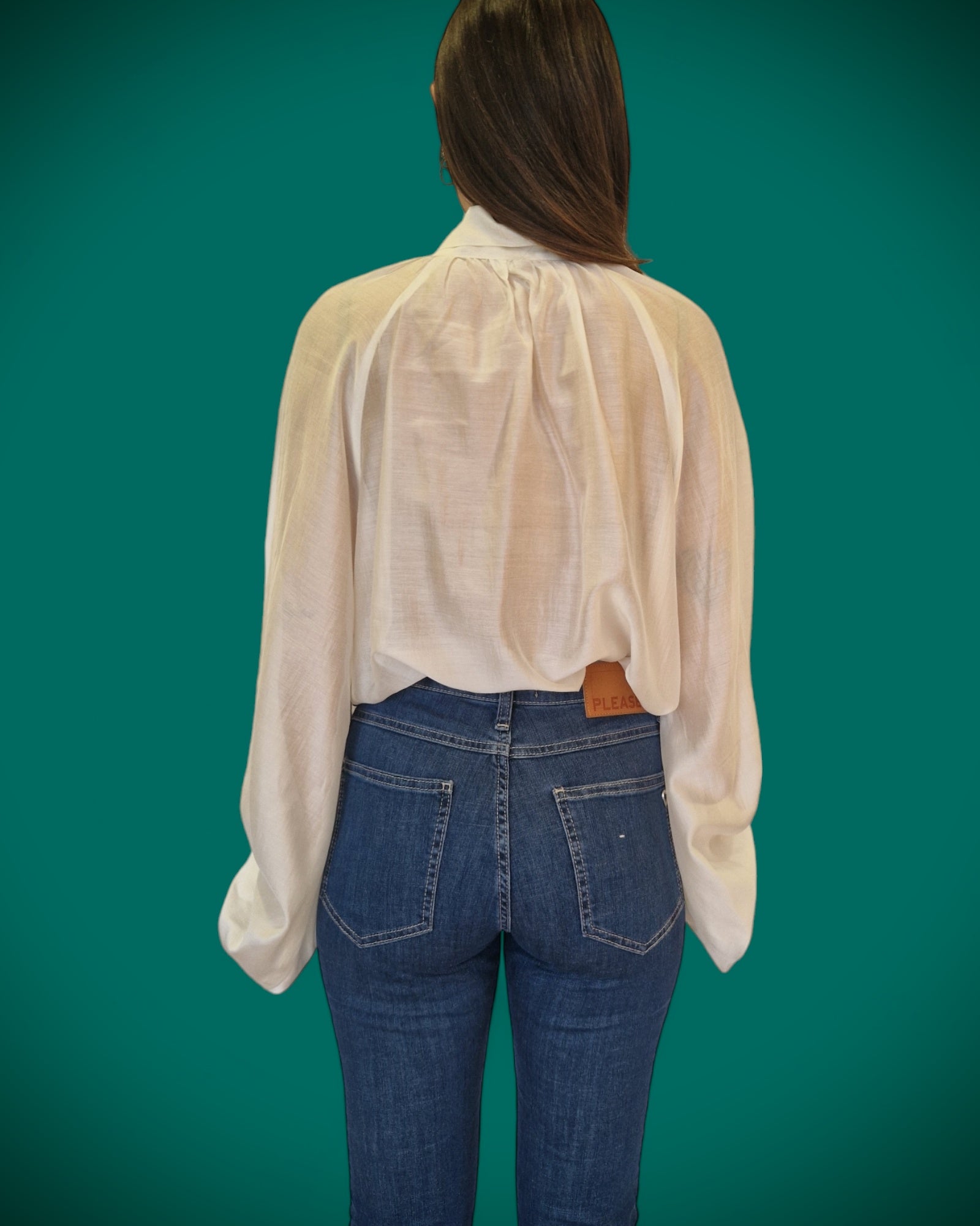 Blusa panna con fiocco - TENSIONE IN