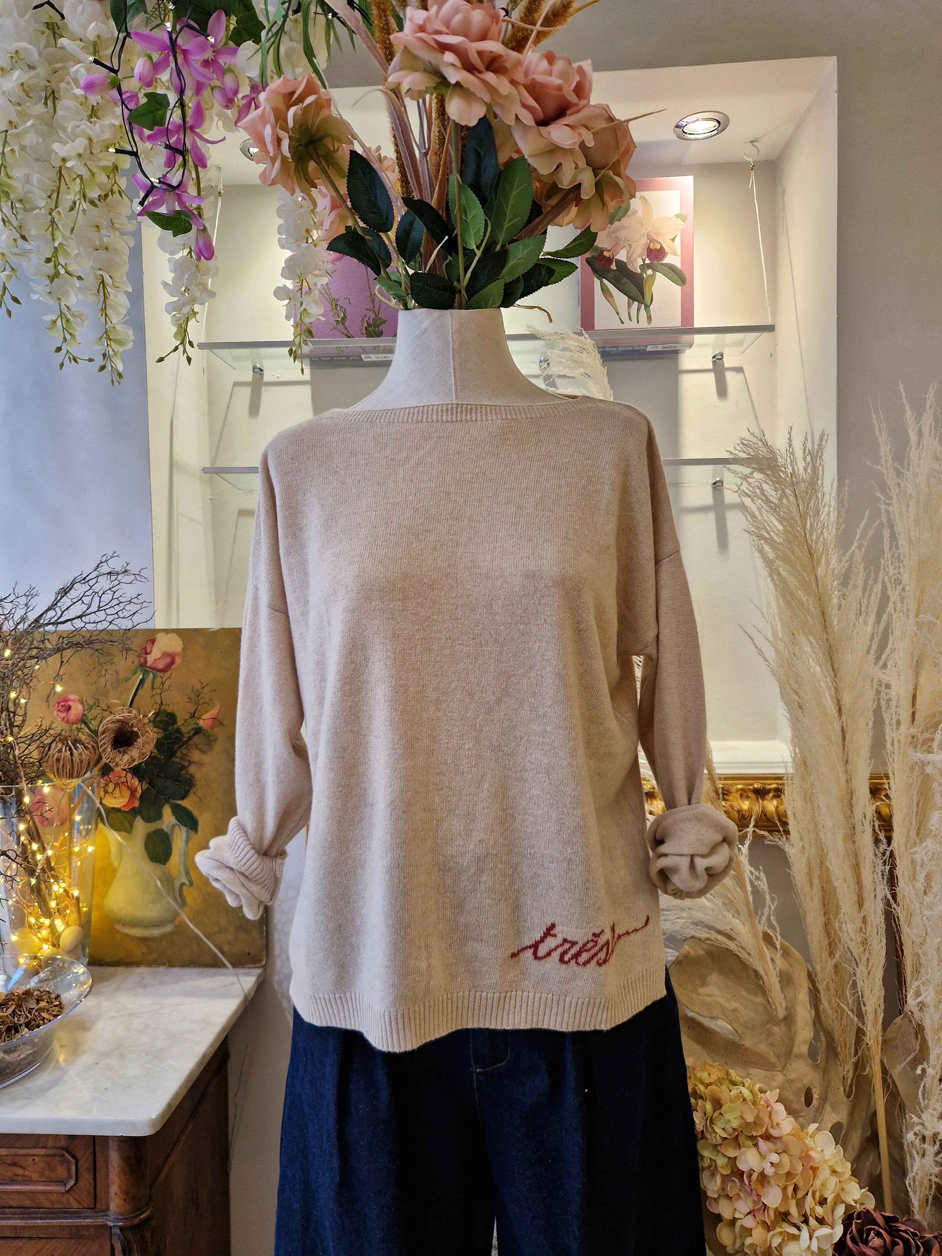 Maglia cachemire blend beige SHE_FLORENCE_LAB