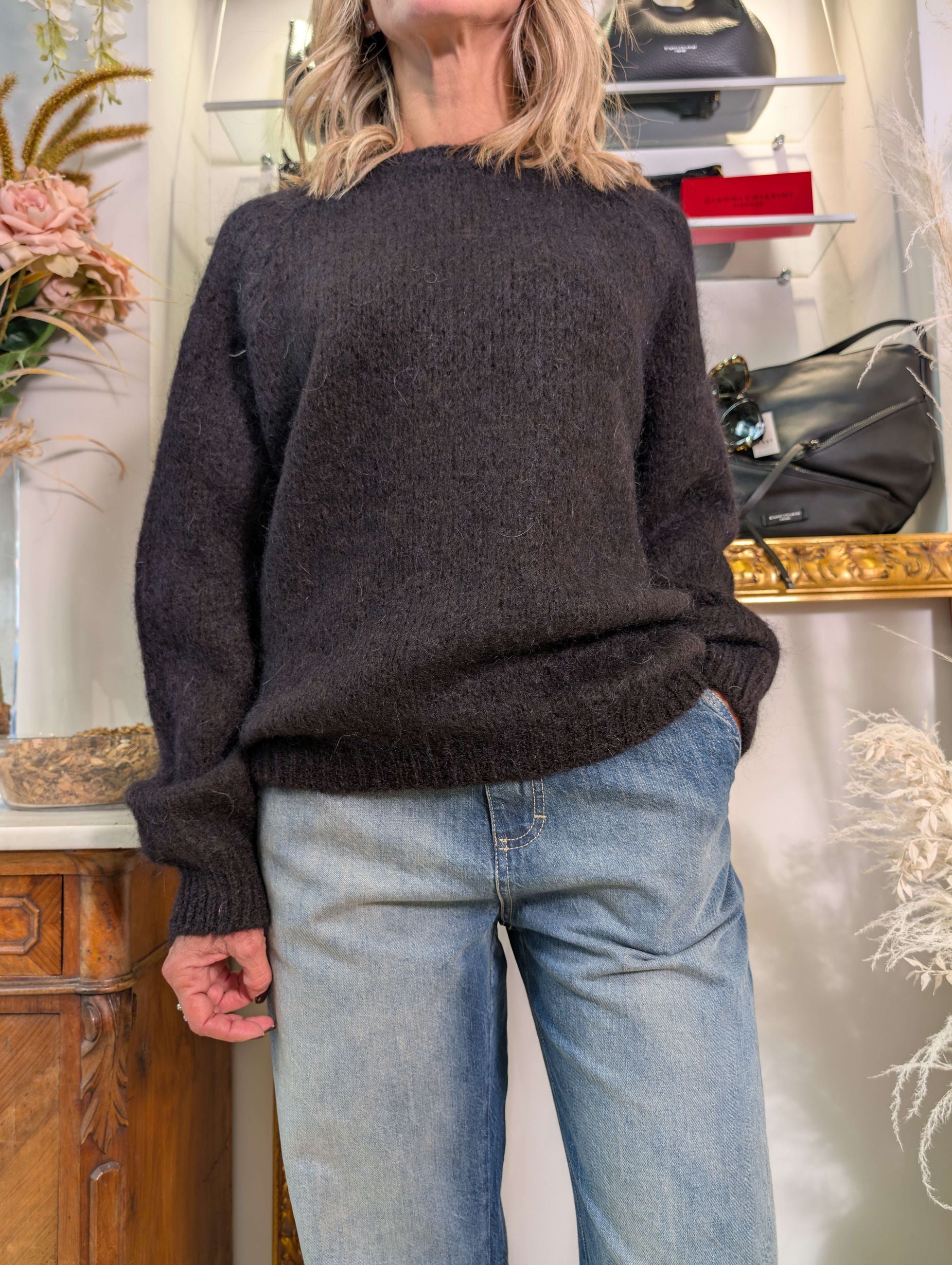 Maglia paricollo in kid mohair - SHE_FLORENCE_LAB