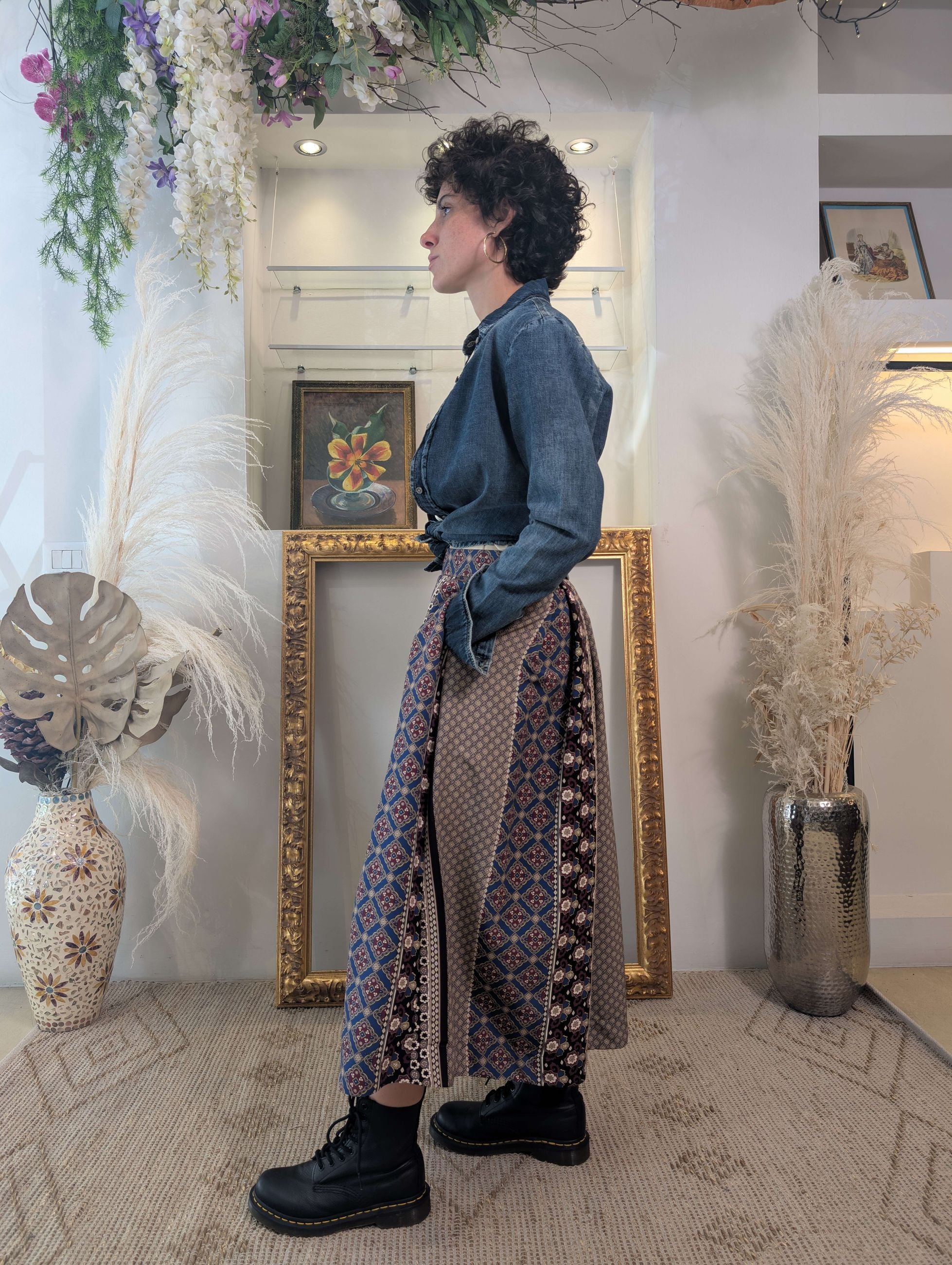Gonna couture midi in ottoman jacquard - DIXIE