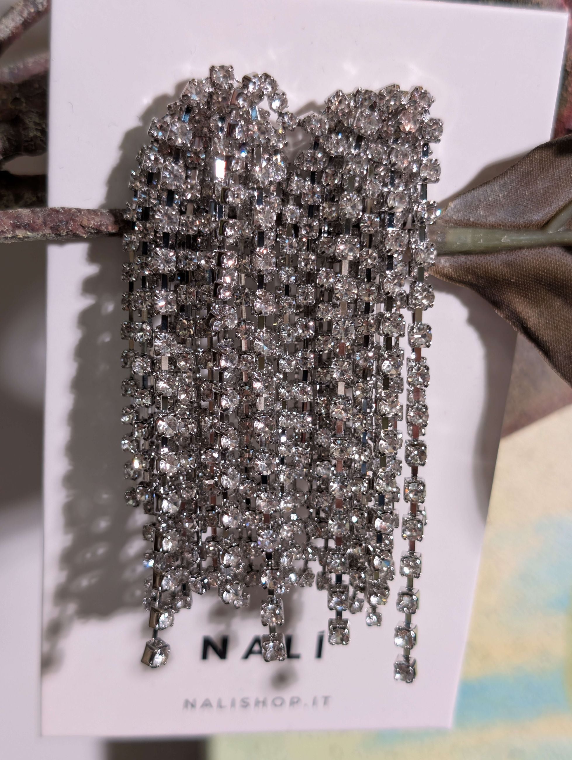 ORECCHINI CELINE  FRANGE E PIETRE ARGENTO - NALI'