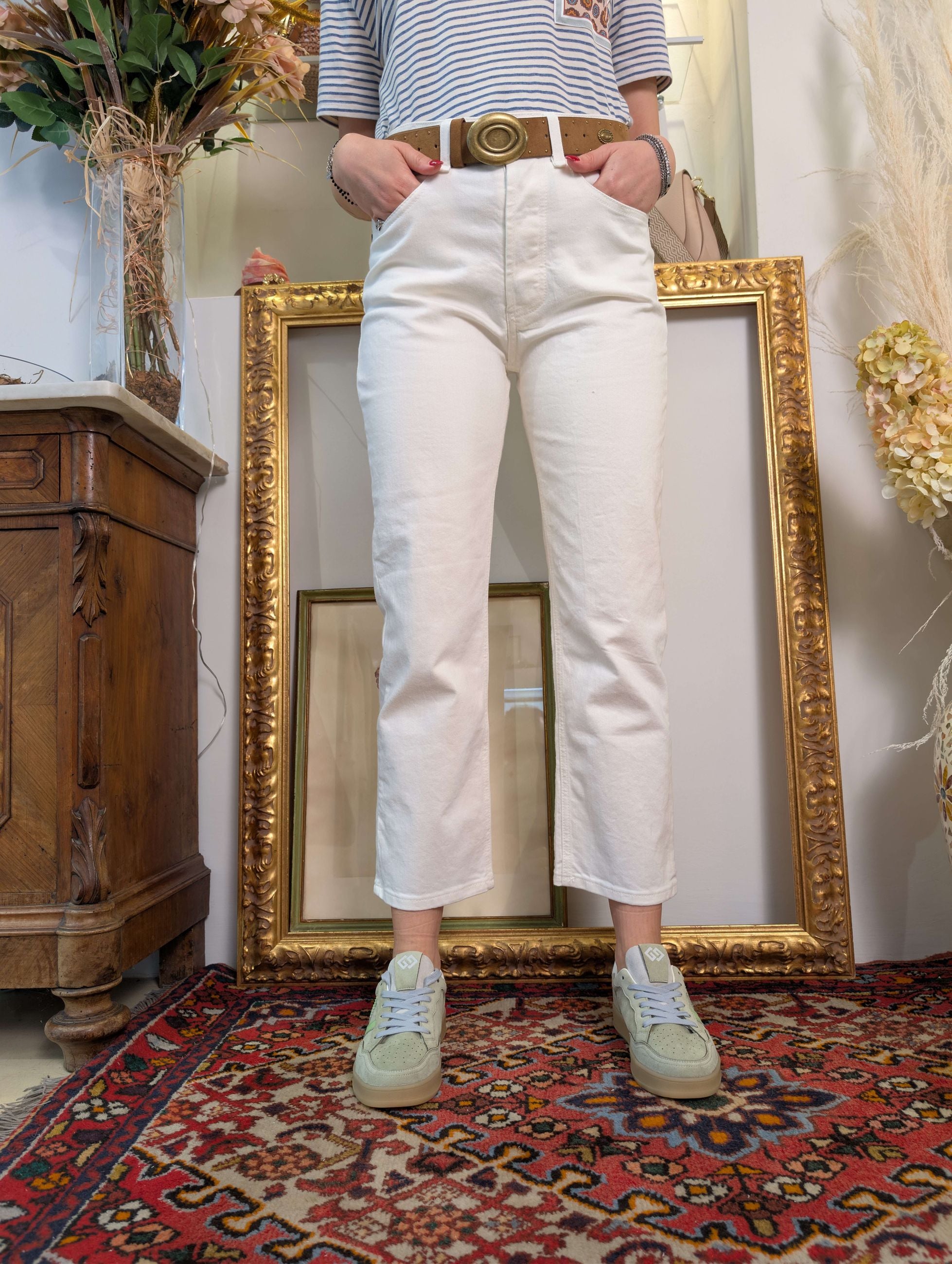 Panta straight leg in bull denim - PLEASE