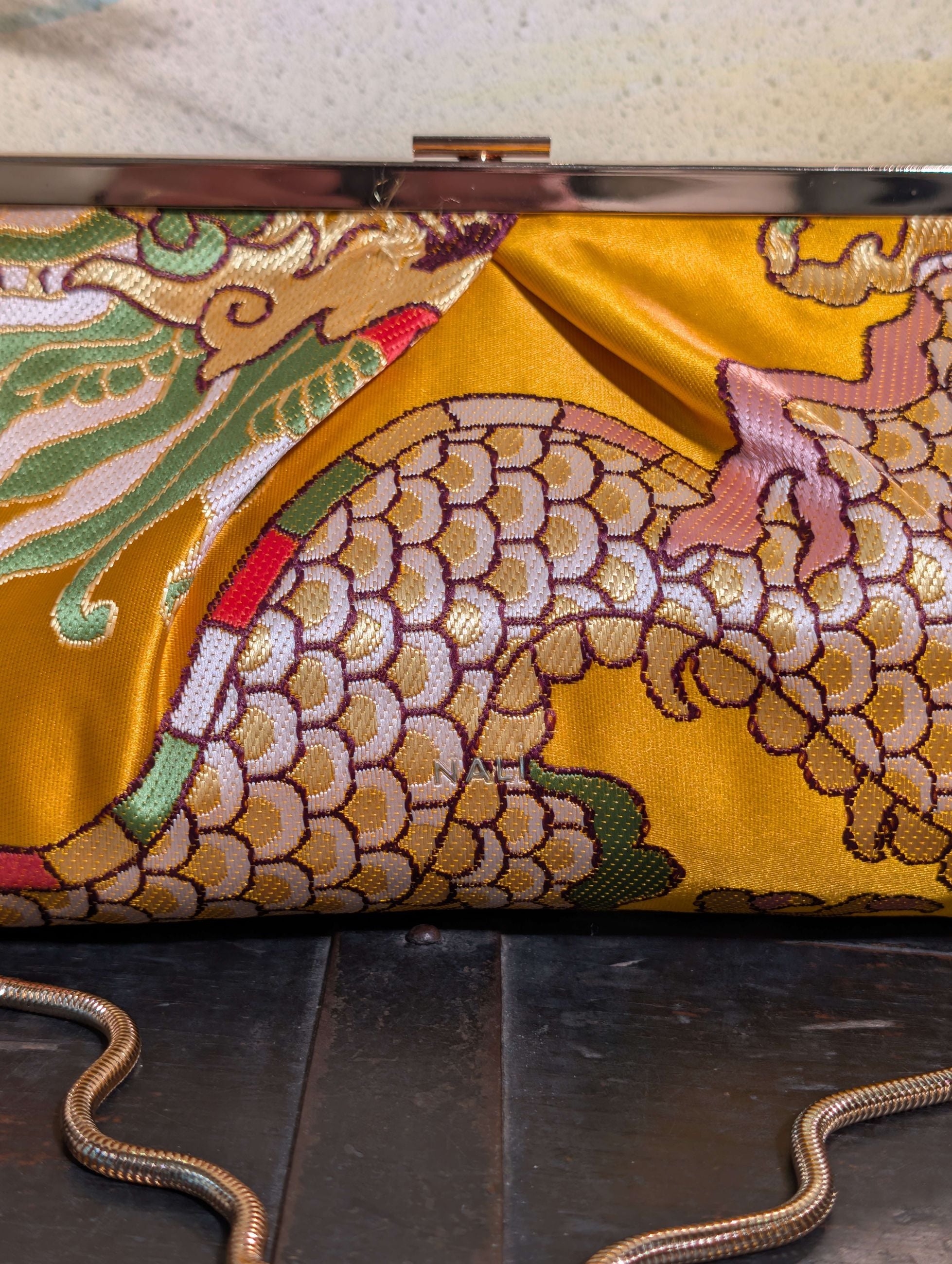 POCHETTE IBIZA STAMPA FLOREALE ARANCIO - NALI'