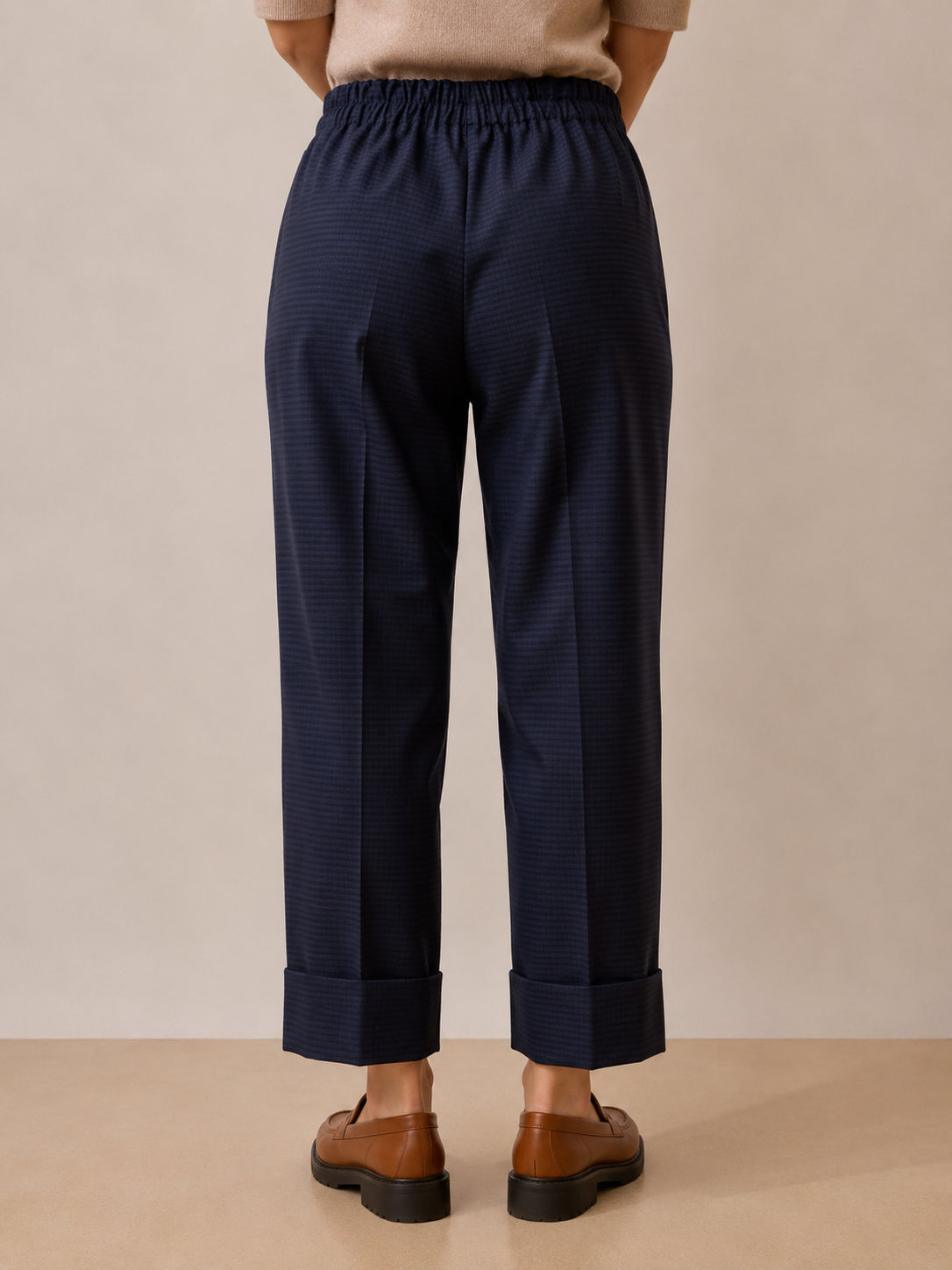 Panta cropped in flan pied de poule - Sandro Ferrone