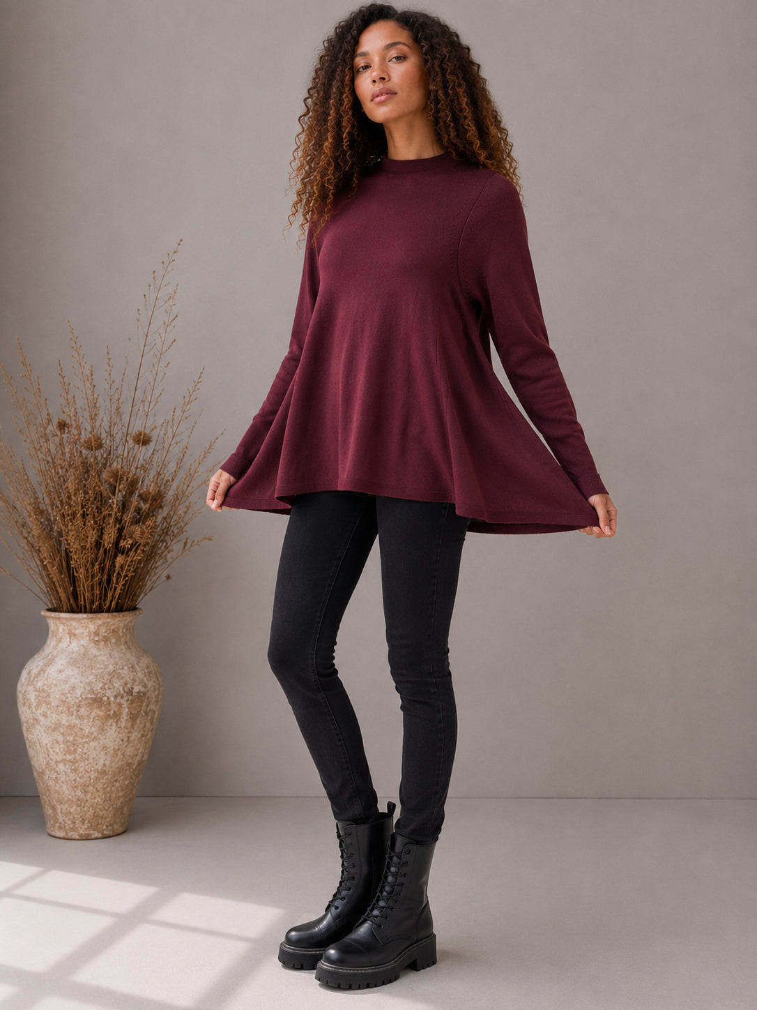 Maglia Godet in Lana Finezza 12 - .SOLO TRE