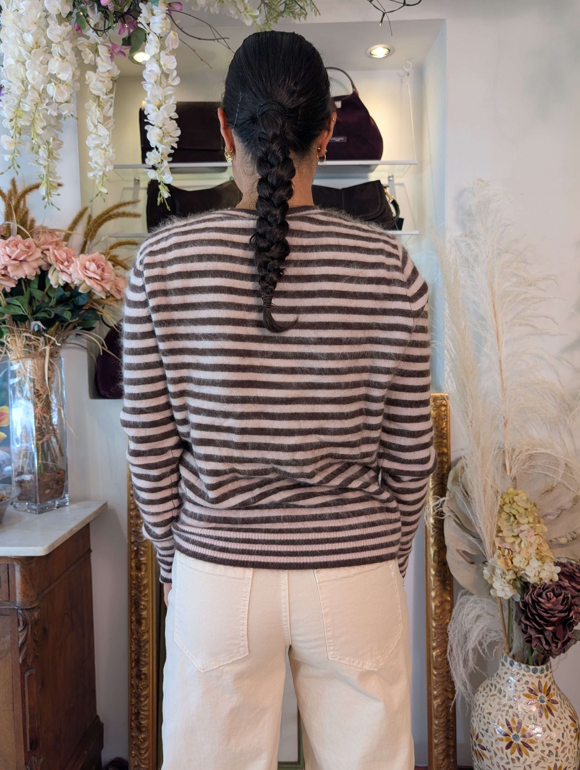 Maglia french stripes multicolor lana-cachemire - TENSIONE IN