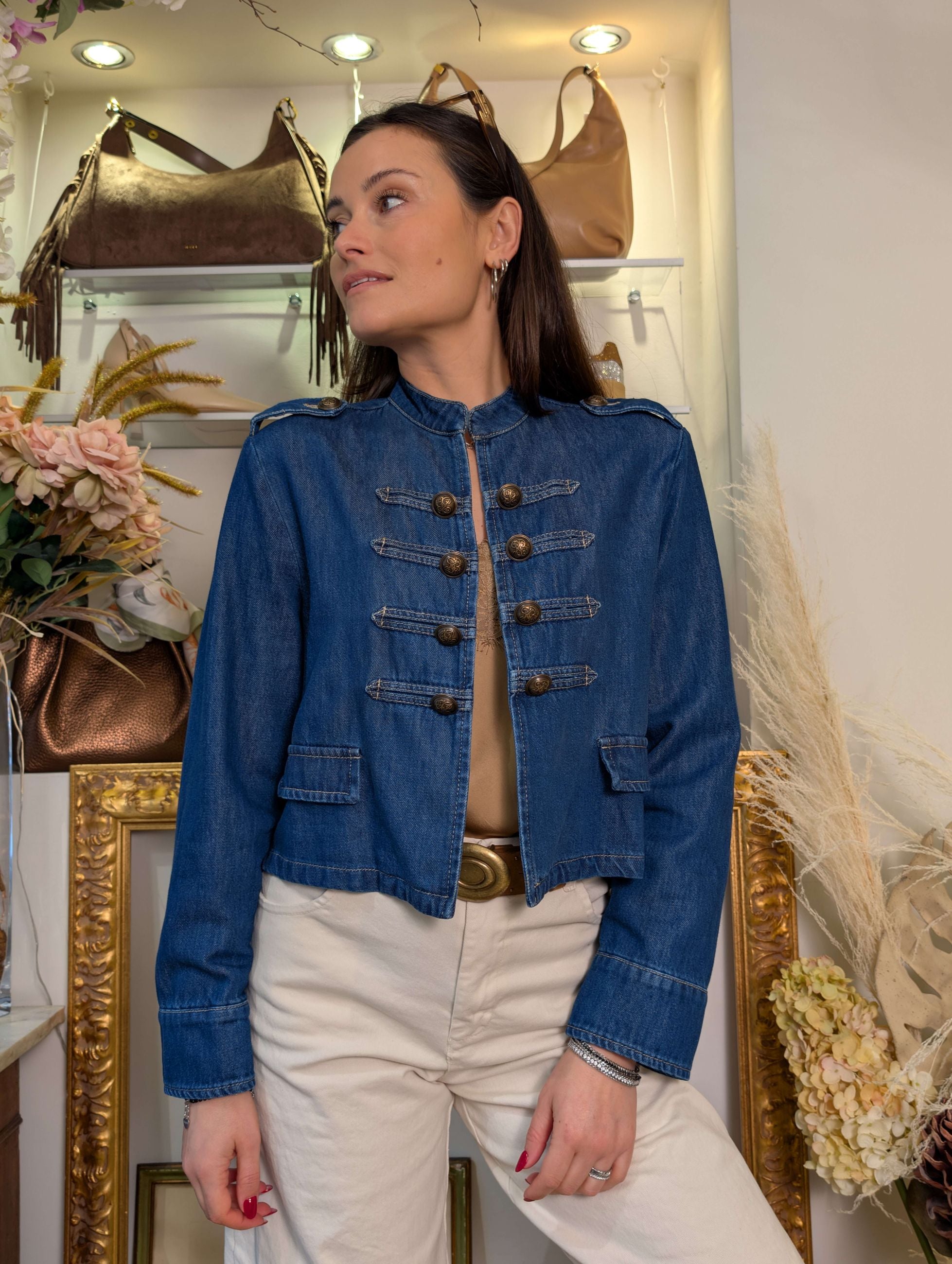 Giacca Napoleone in denim - PLEASE