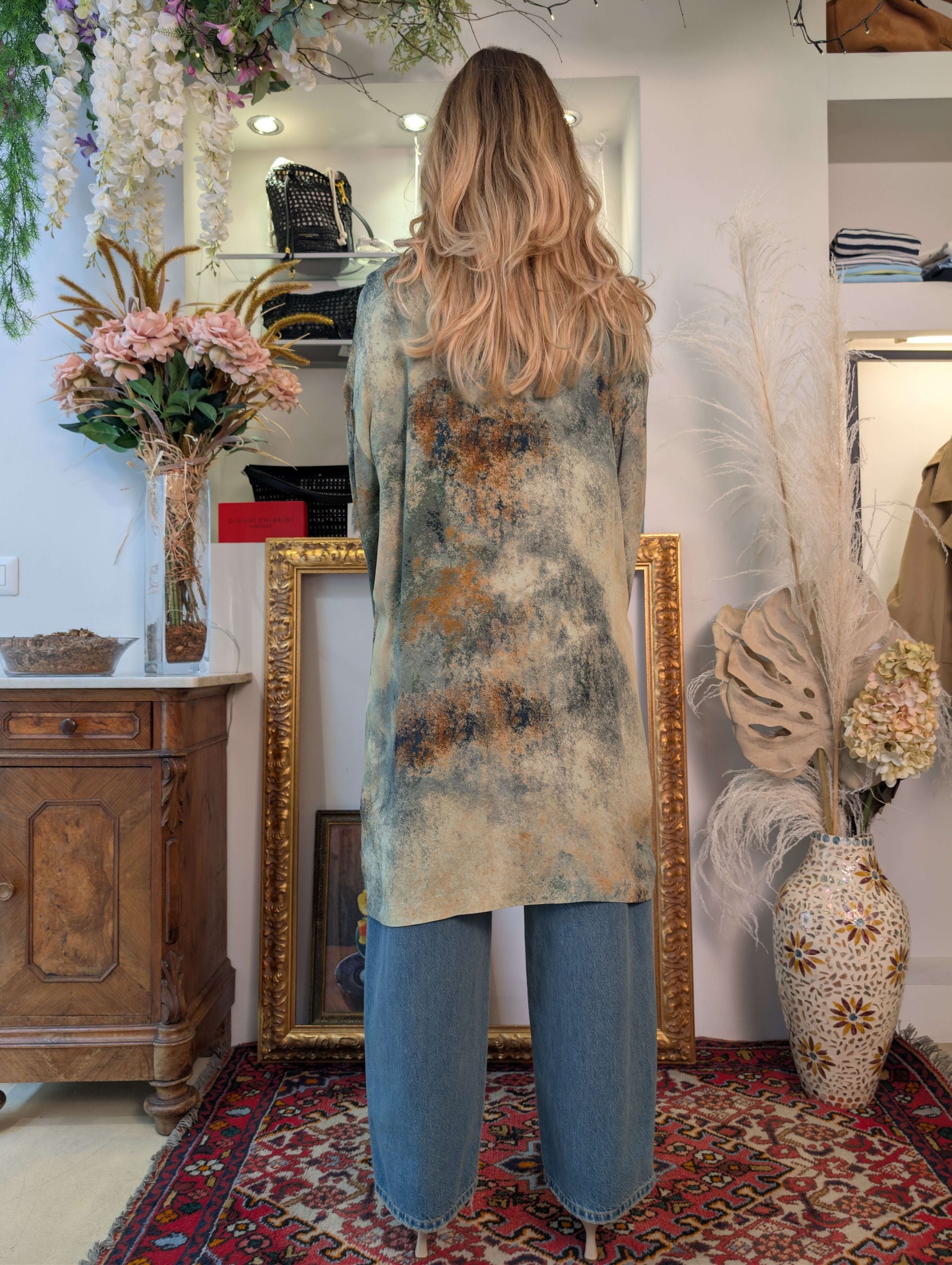 Kimono fantasia con ricami in paillettes - DIXIE