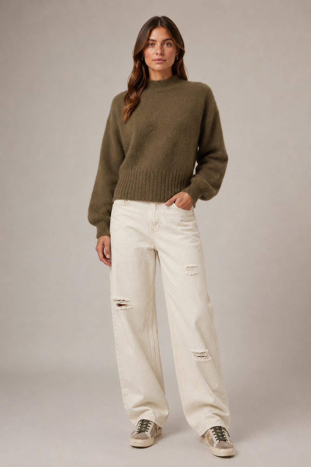 Maglia kimono in angora - .SOLO TRE