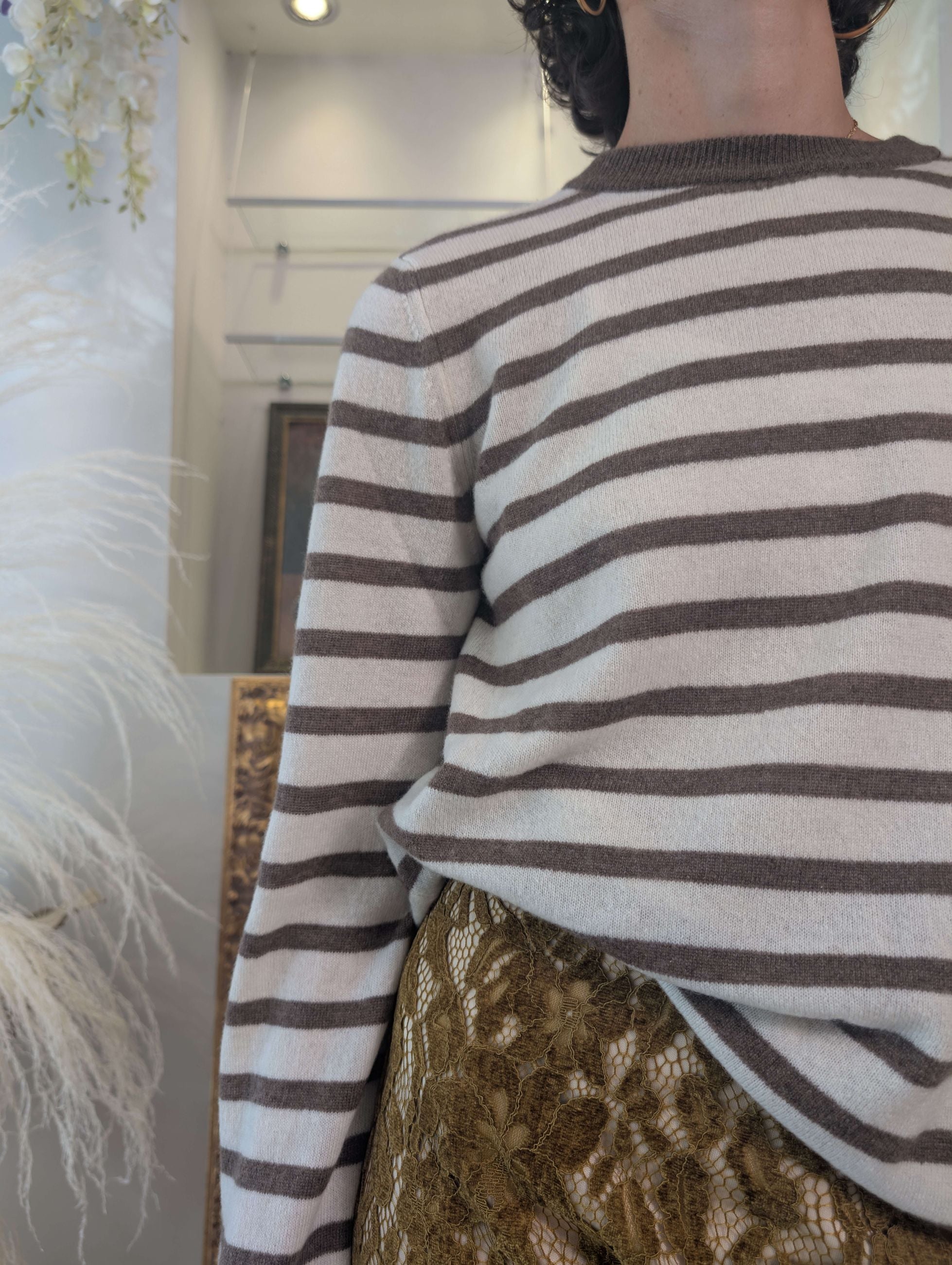 Maglia french stripes in lana e cachemire - .SOLO TRE