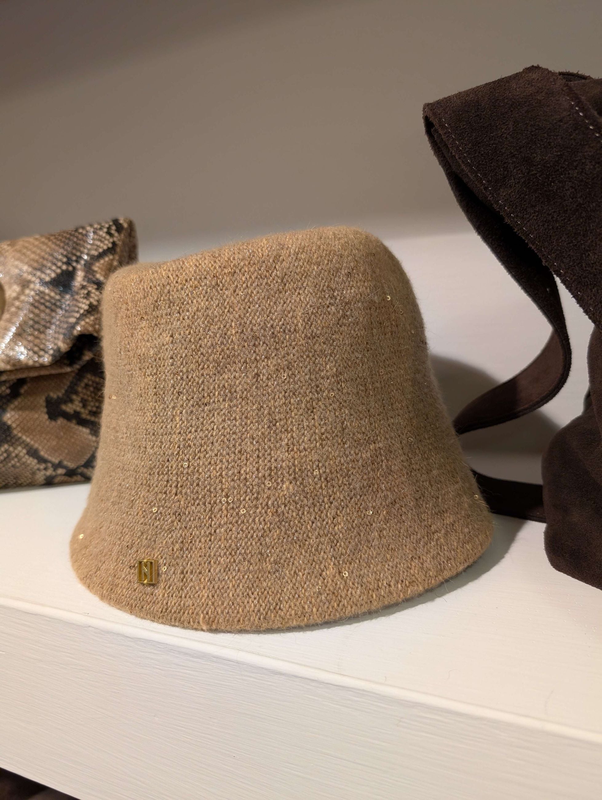 CAPPELLO LILLY CUFFIETTA CON LUREX BEIGE - NALI'