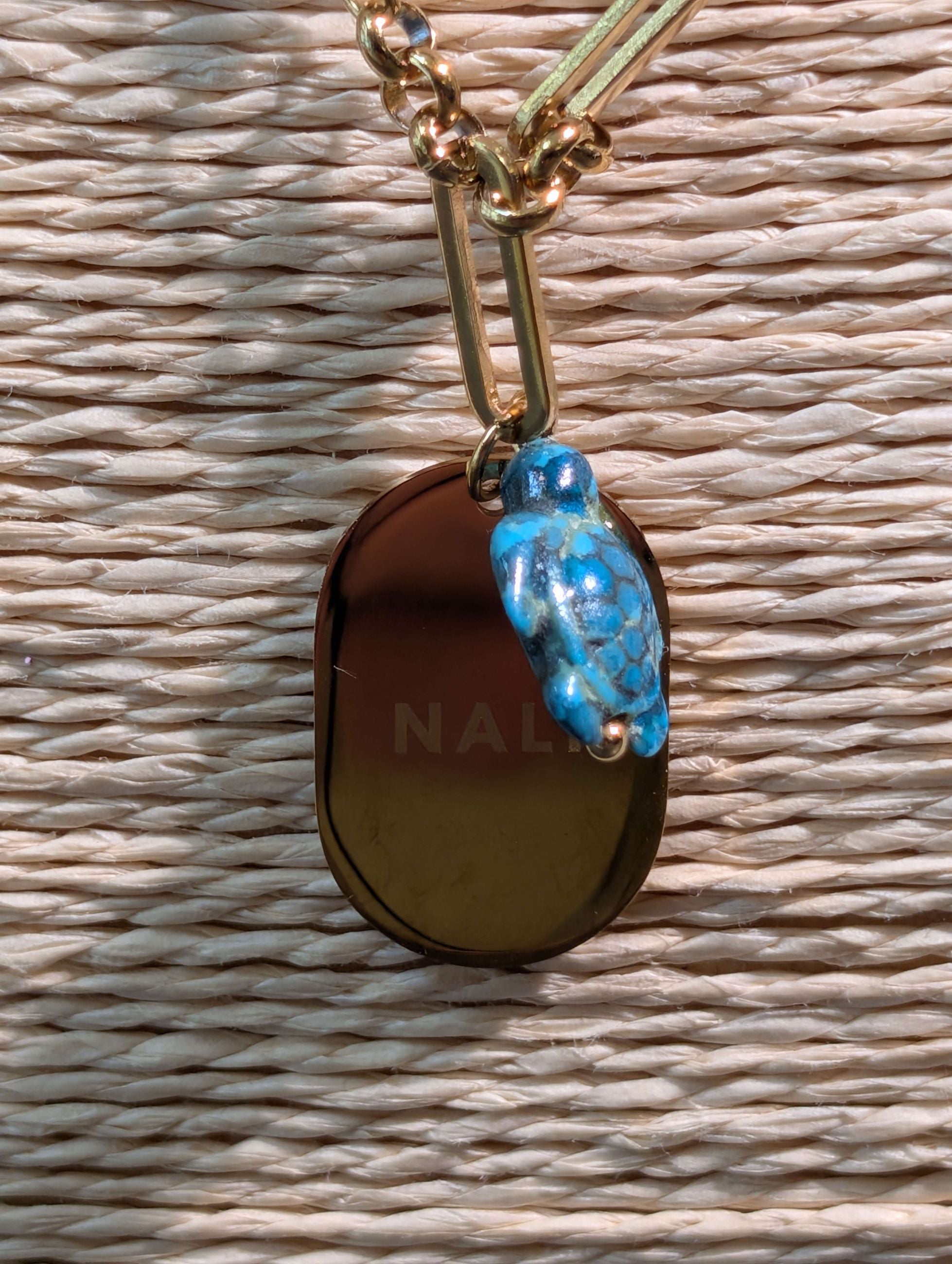 COLLANA TURTLE  ACC. INOS. TURCHESE/ORO - NALI'