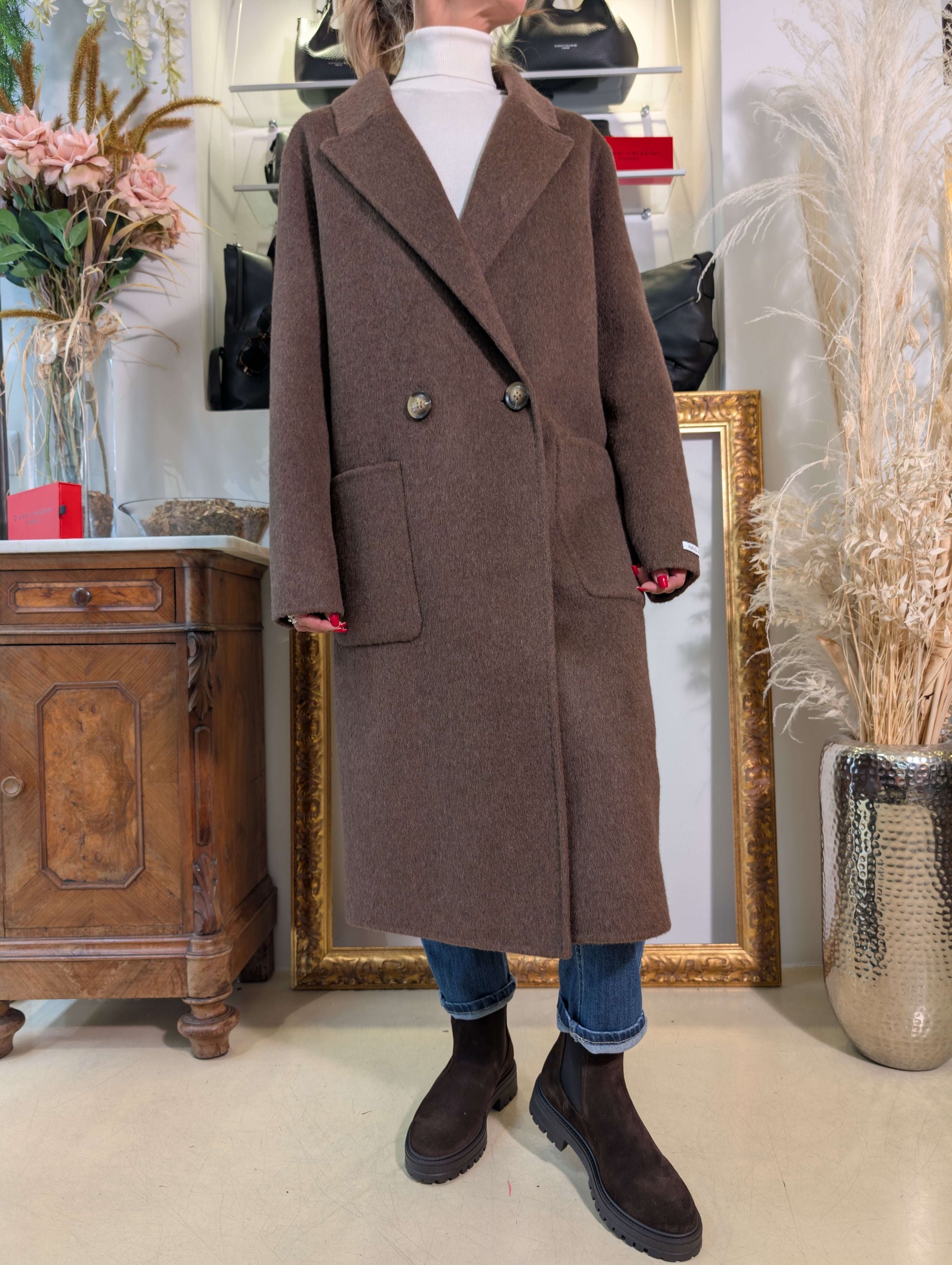 Cappotto doppiopetto in panno di lana cucito a mano - DIXIE