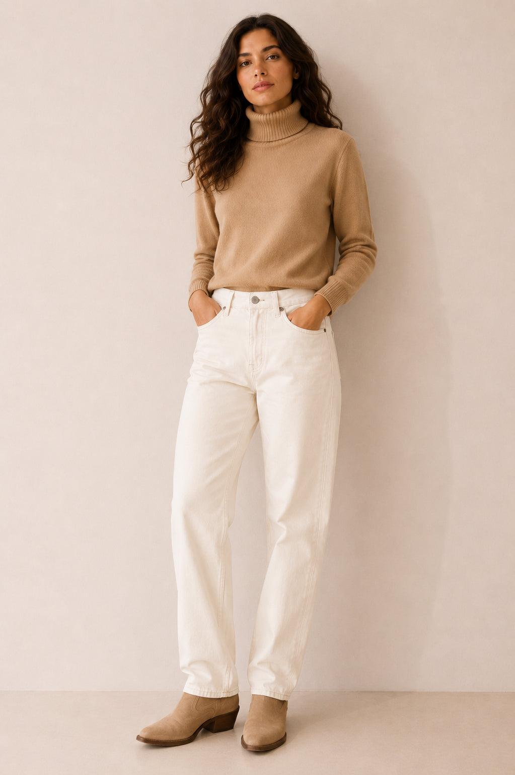 Panta straight fit in gabardina elasticizzata - PLEASE