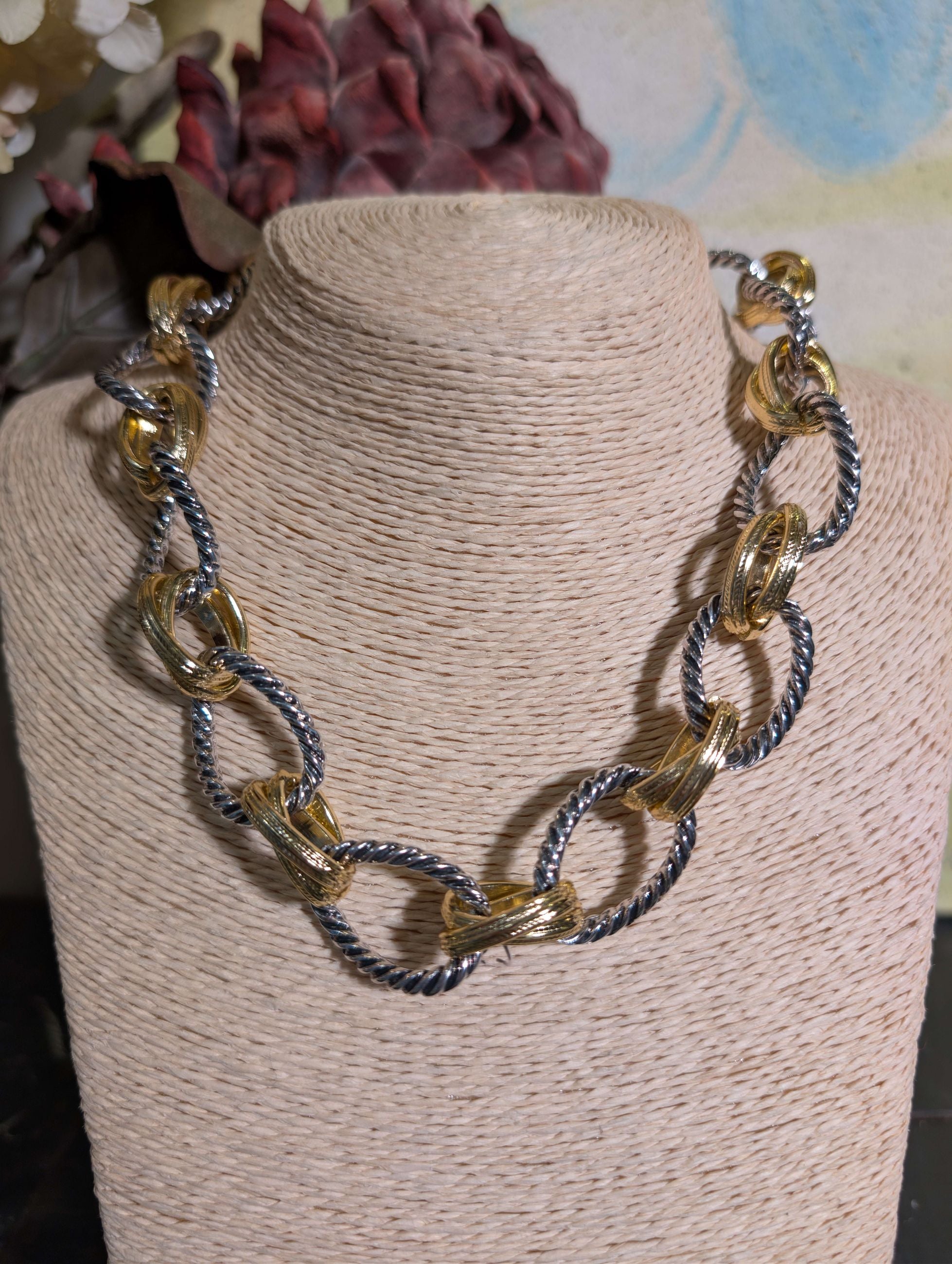 COLLANA MAXI MAGLIA OVALE ARGGENTO/ORO - NALI'