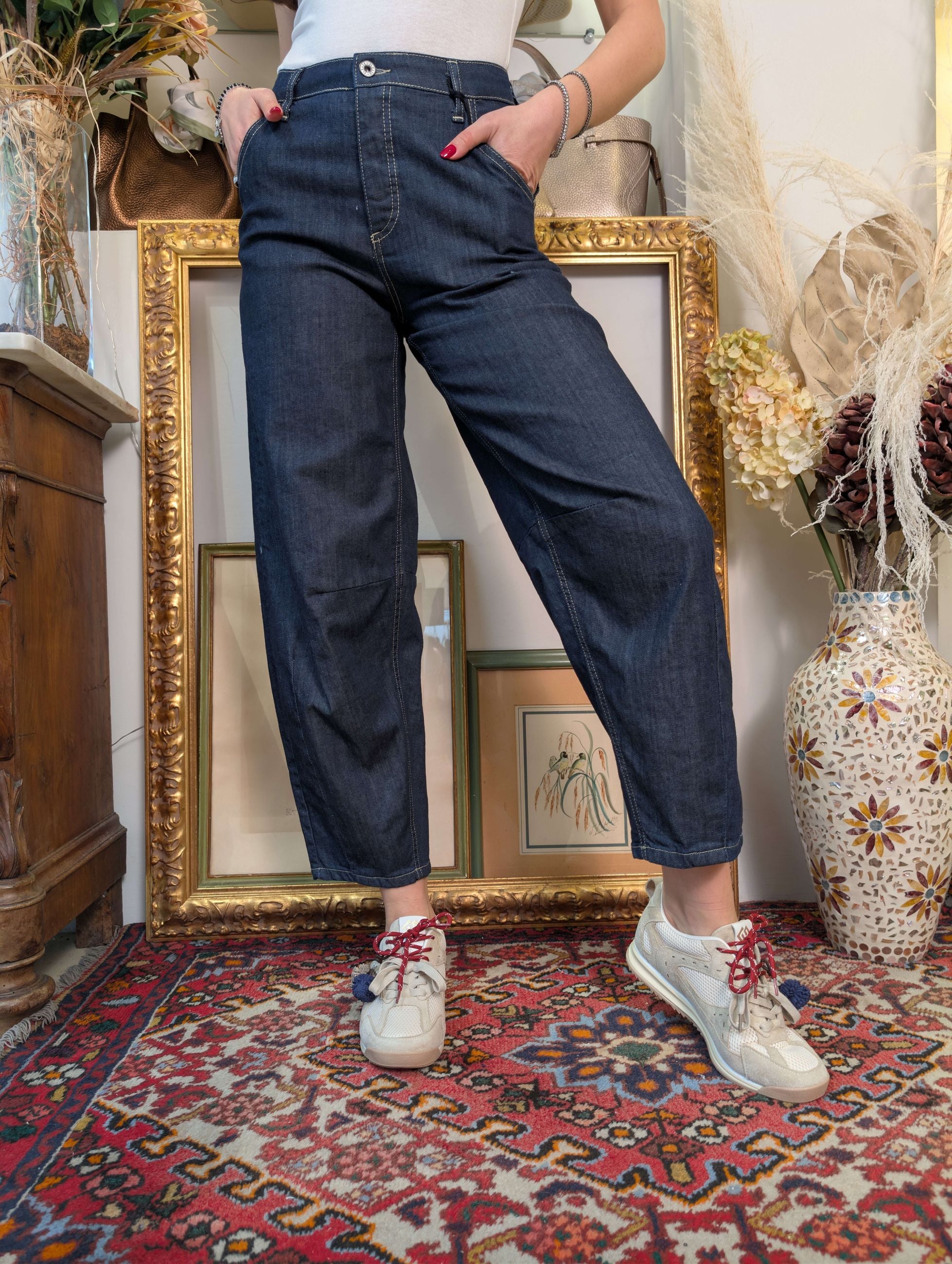 Panta baggy in denim blu - PLEASE