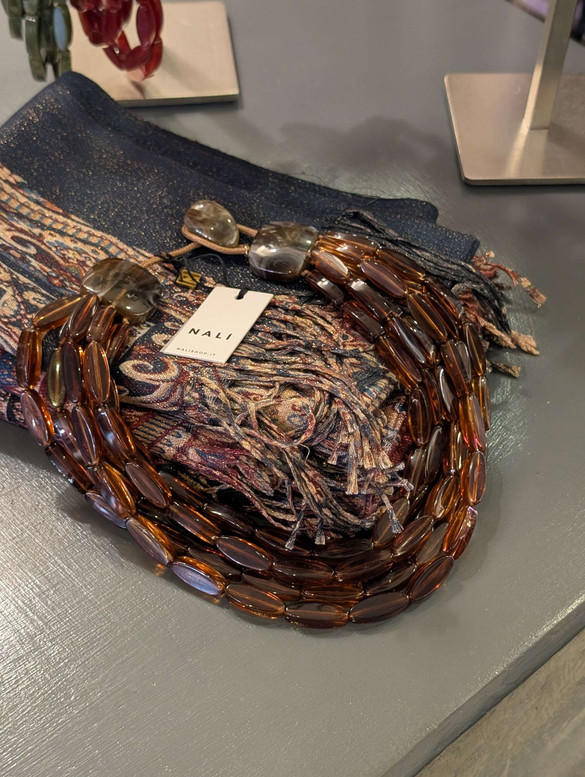 SCIARPA CAROLINE STAMPA PAISLEY BLU - NALI'