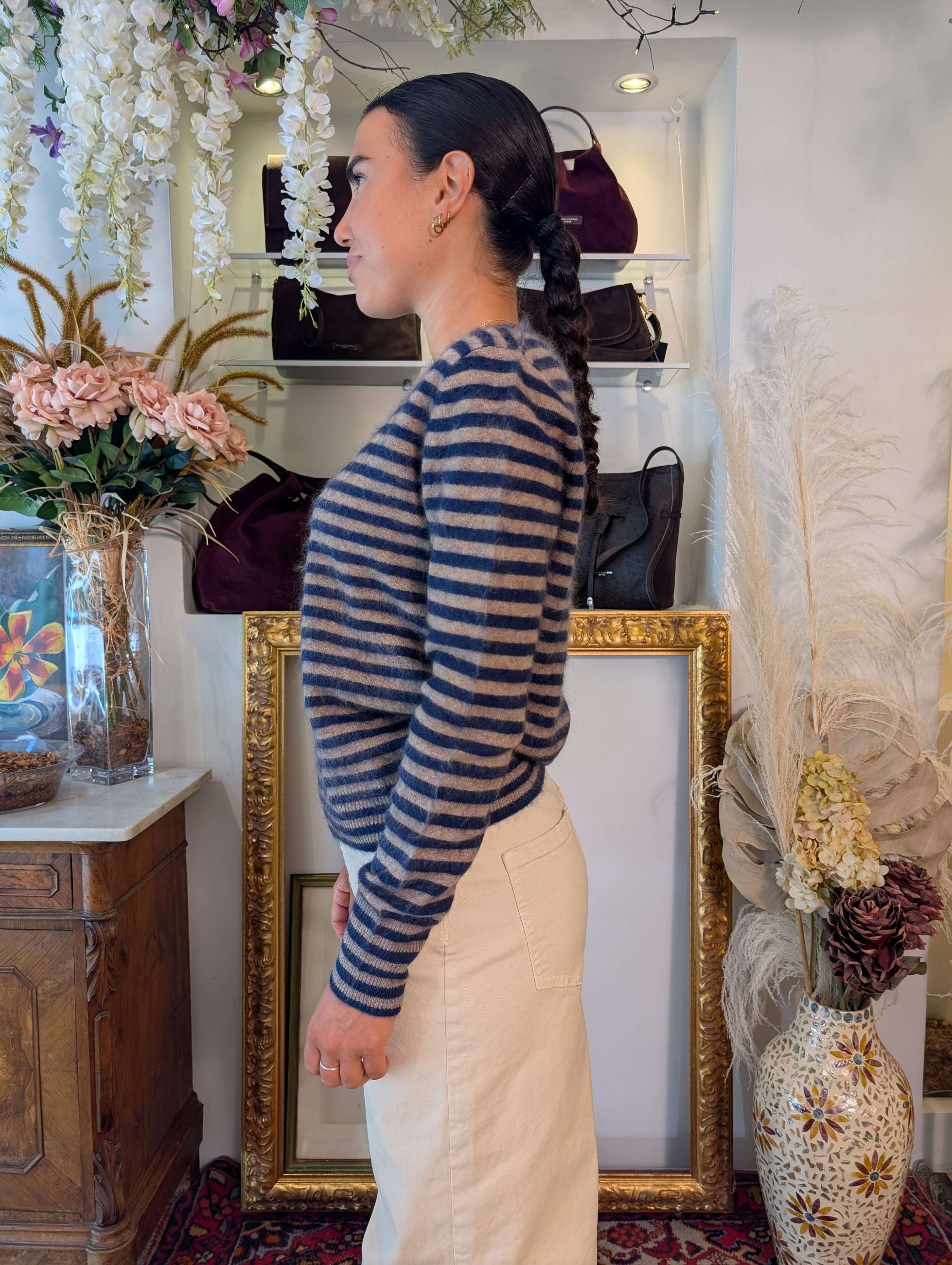 Maglia french stripes multicolor lana-cachemire - TENSIONE IN