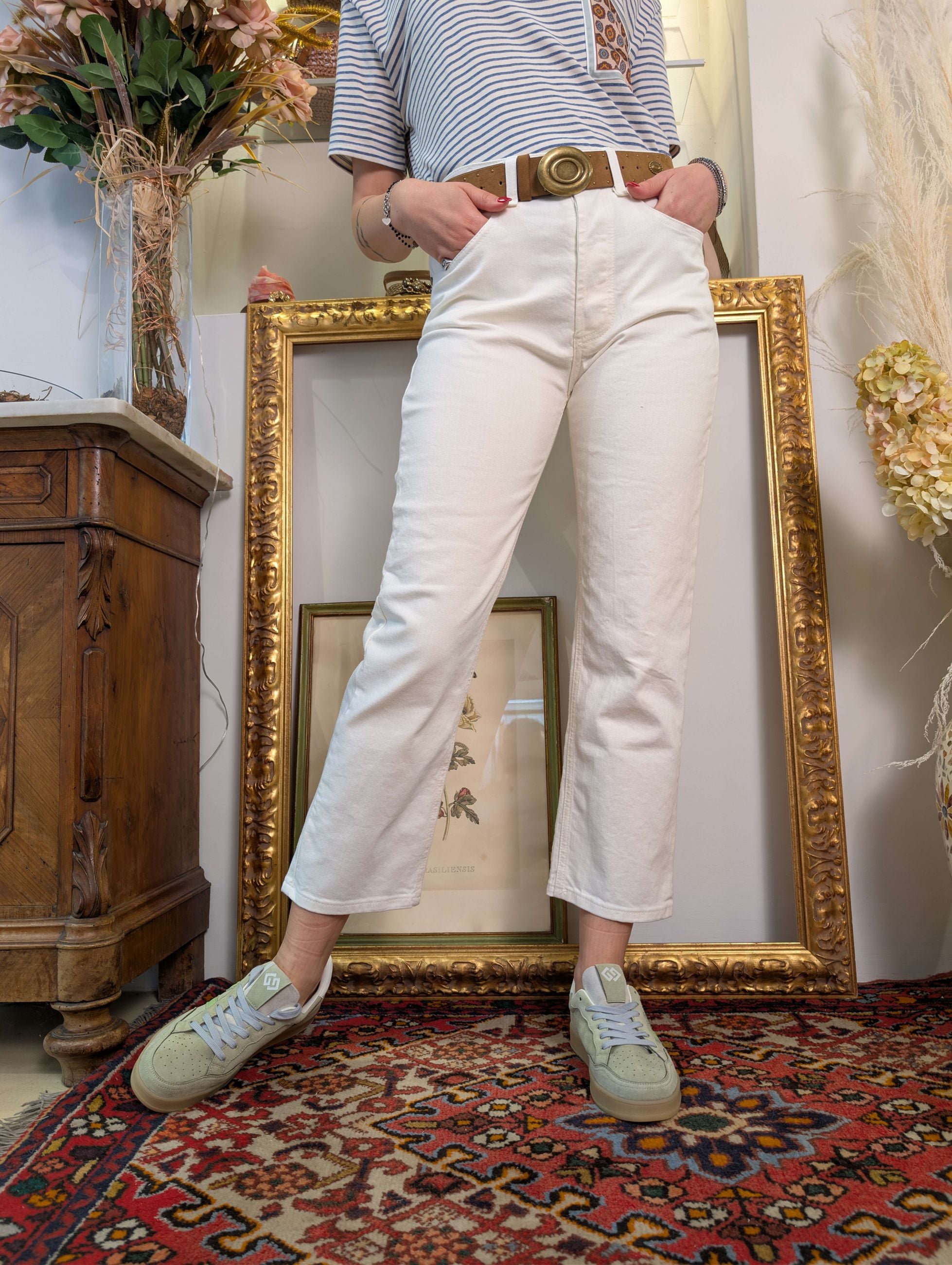 Panta straight leg in bull denim - PLEASE