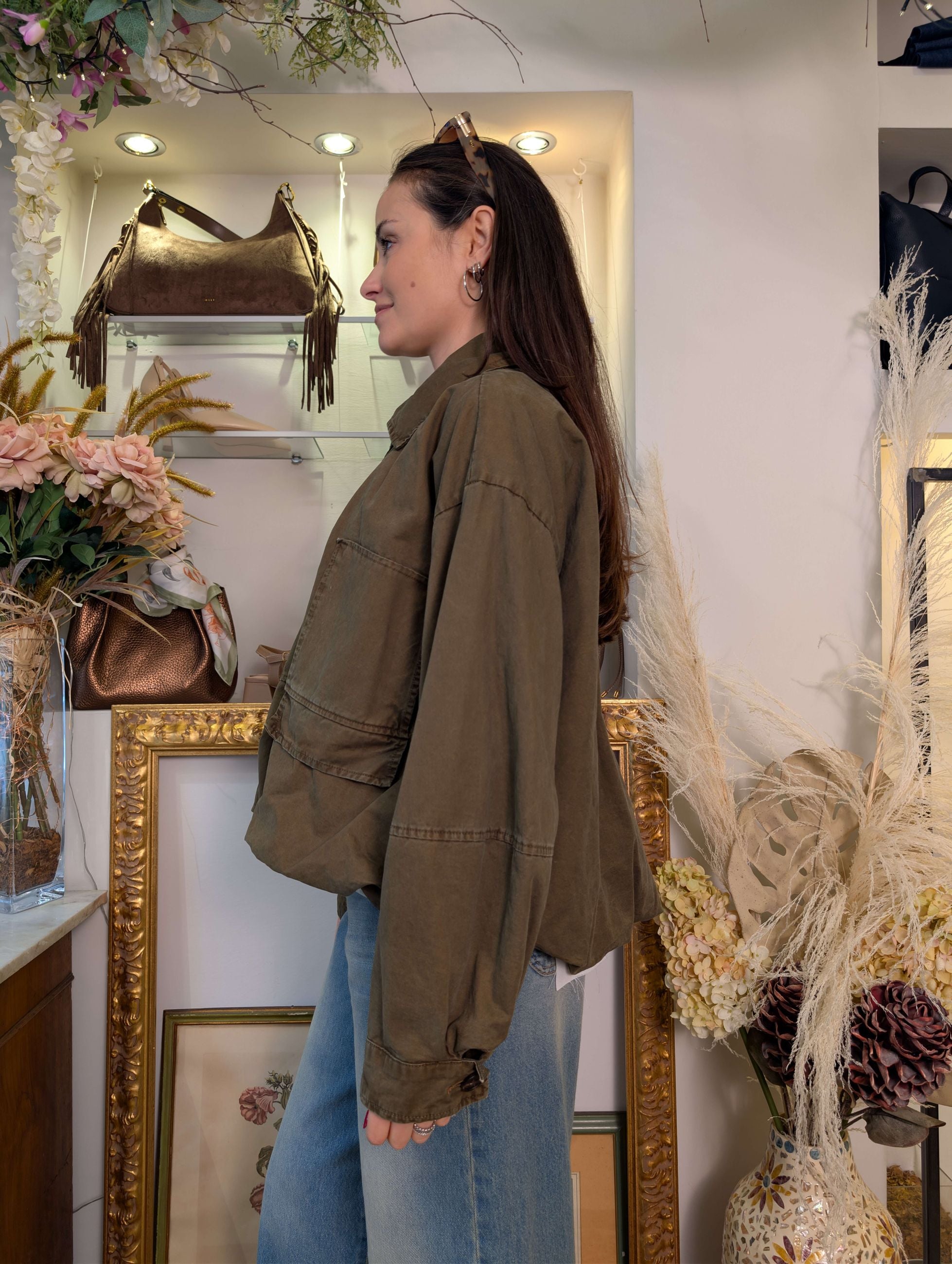 Giubbotto bubble silhouette in gabardina used - SHE_FLORENCE_LAB