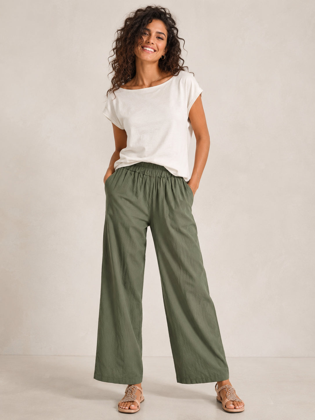 Panta essential in cotone leggero tinto in capo - SHE_FLORENCE_LAB
