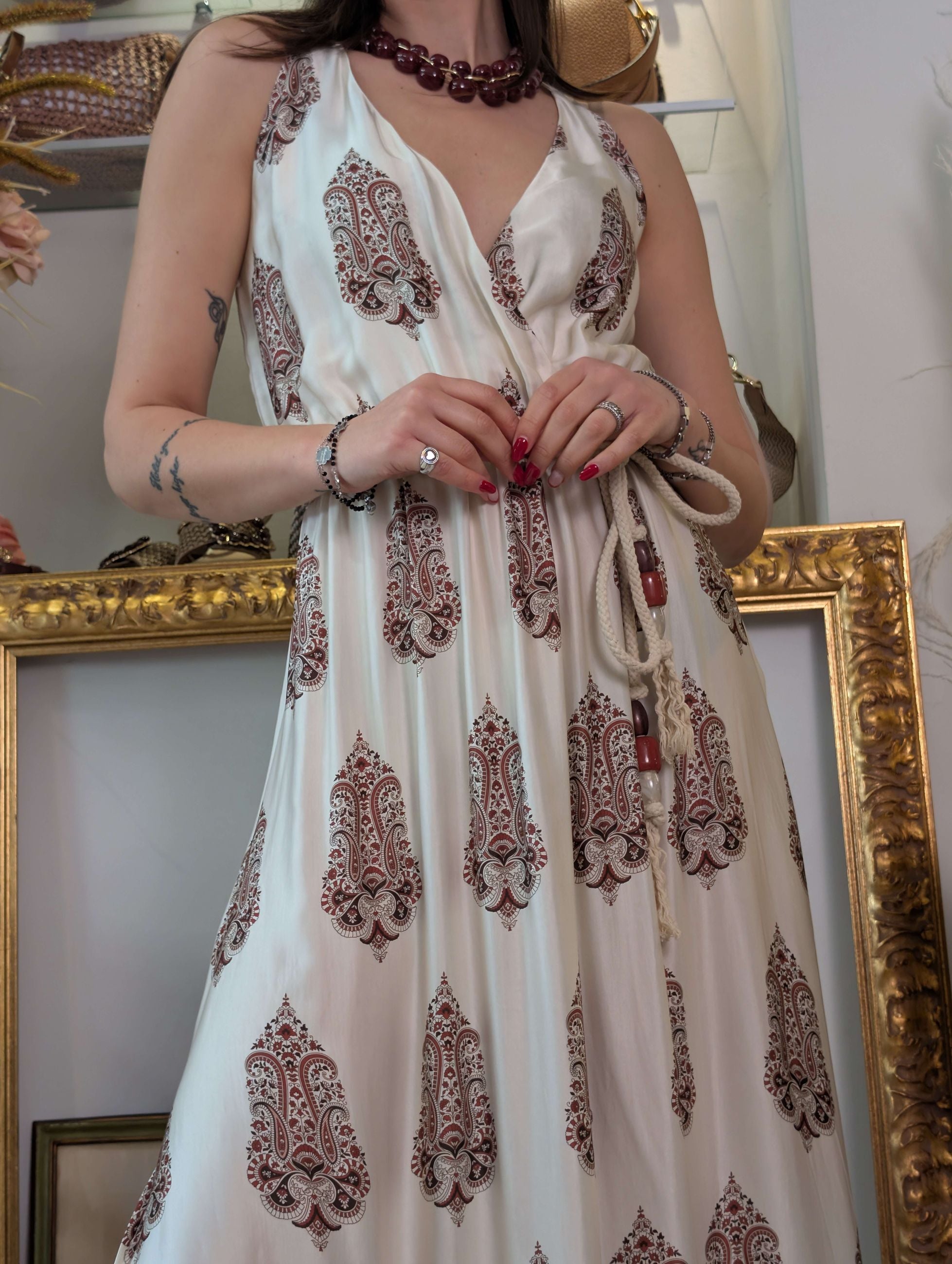 Long dress in raso di viscosa Le Sarte del Sole. - LE SARTE DEL SOLE