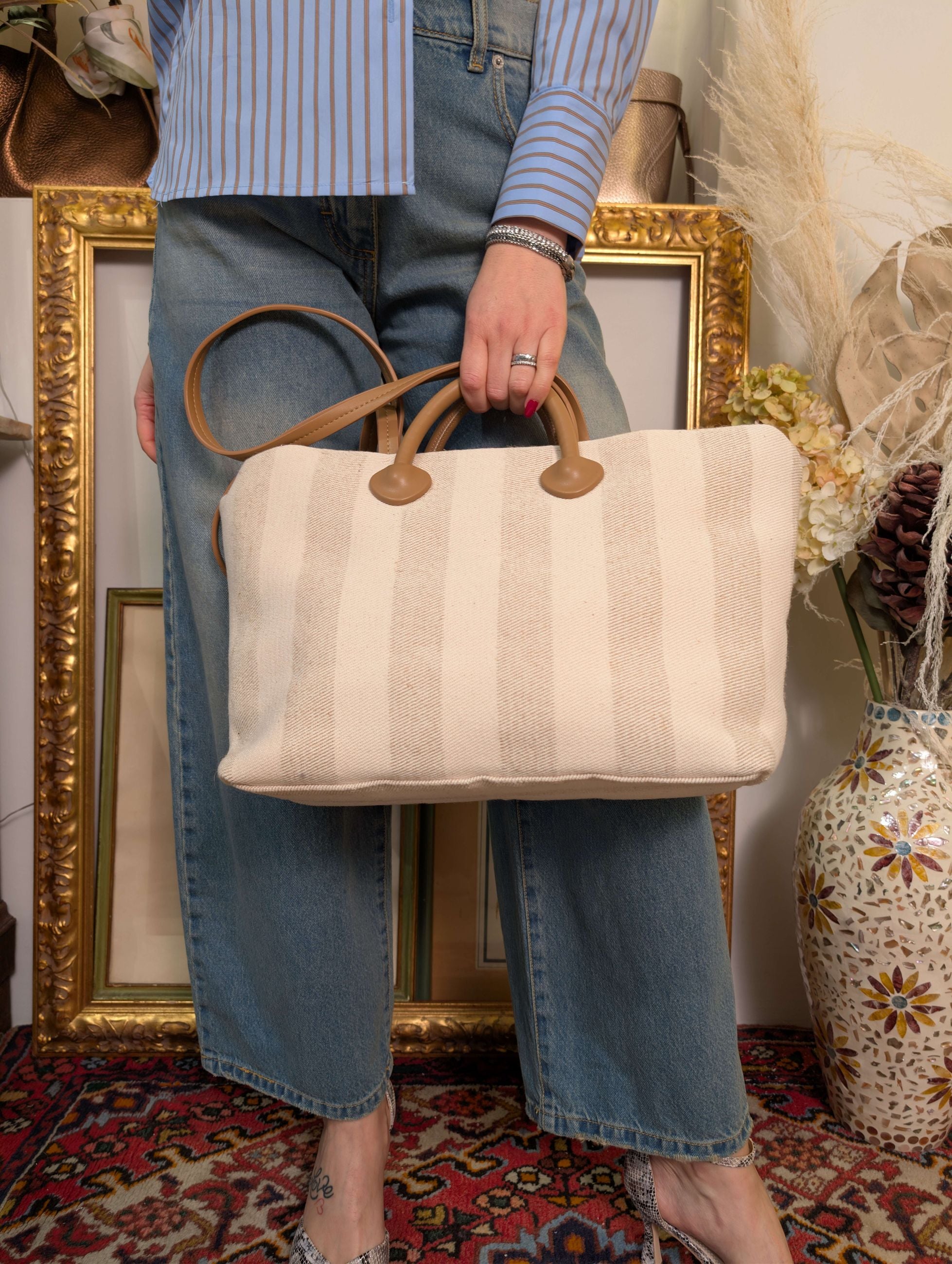 BORSA LIVERPOOL A SPALLA+MANICO BEIGE - NALI'