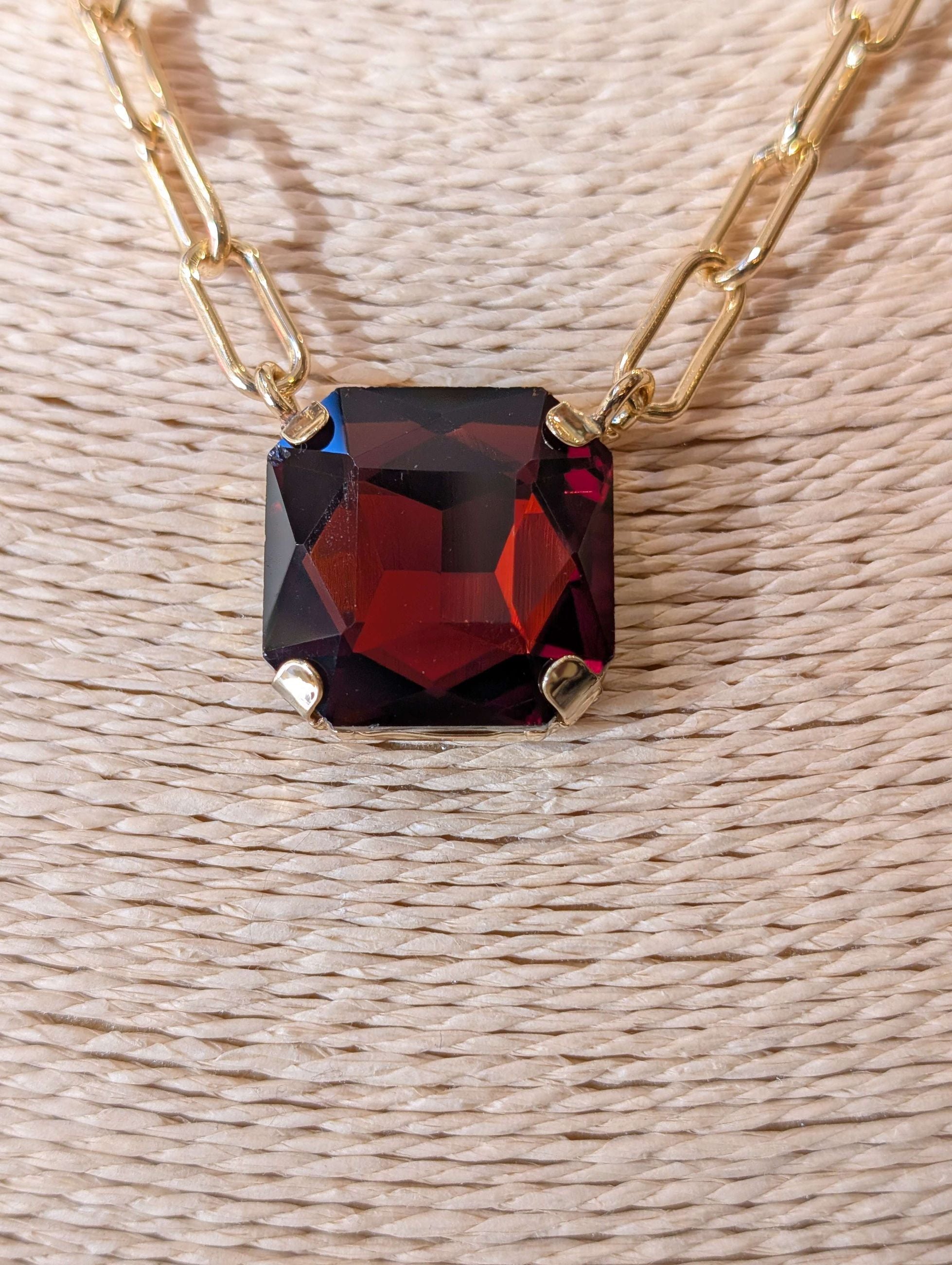 COLLANA VALE CON PIETRA ROSSO - NALI'