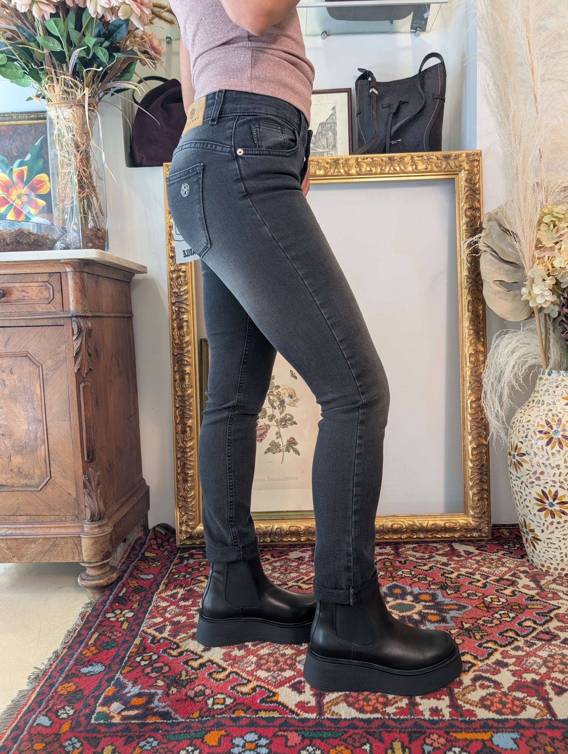 Jeans skinny ADELE in black denim superstretch - HAVE ONE