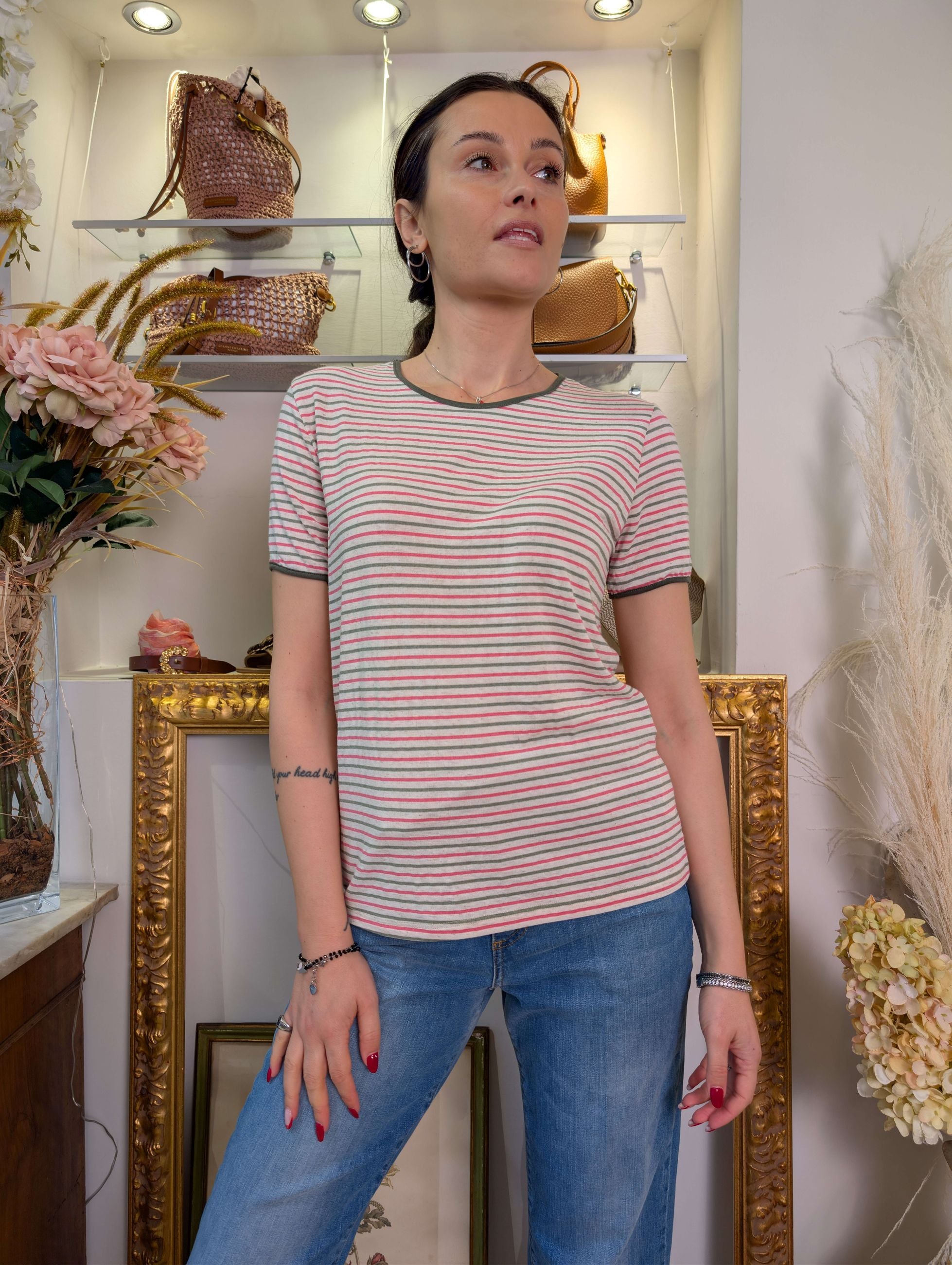 T-shirt righe multicolor - DIXIE