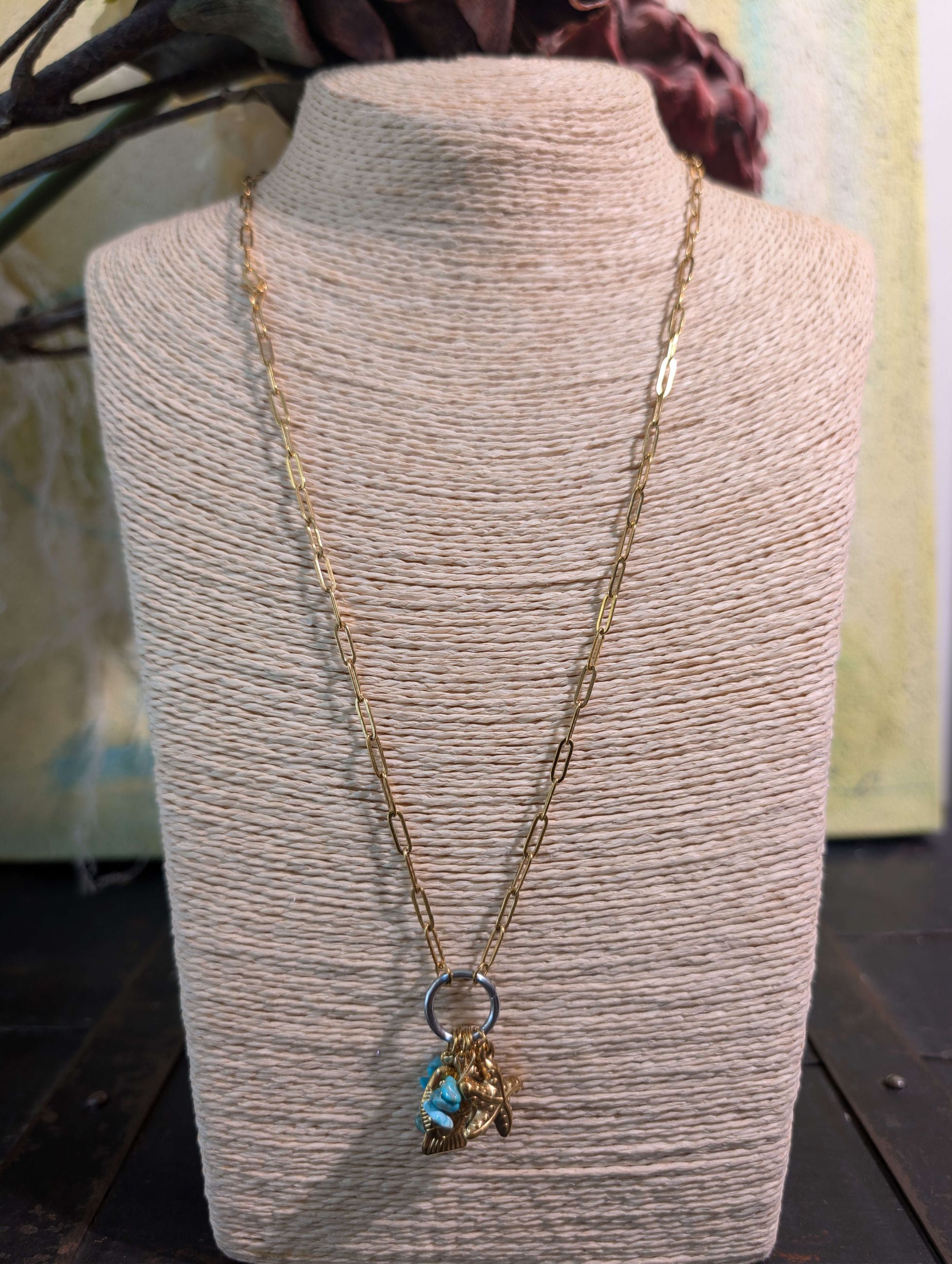 COLLANA CHAIN PERLINE E PESCI ACC.INOS. ORO - NALI'