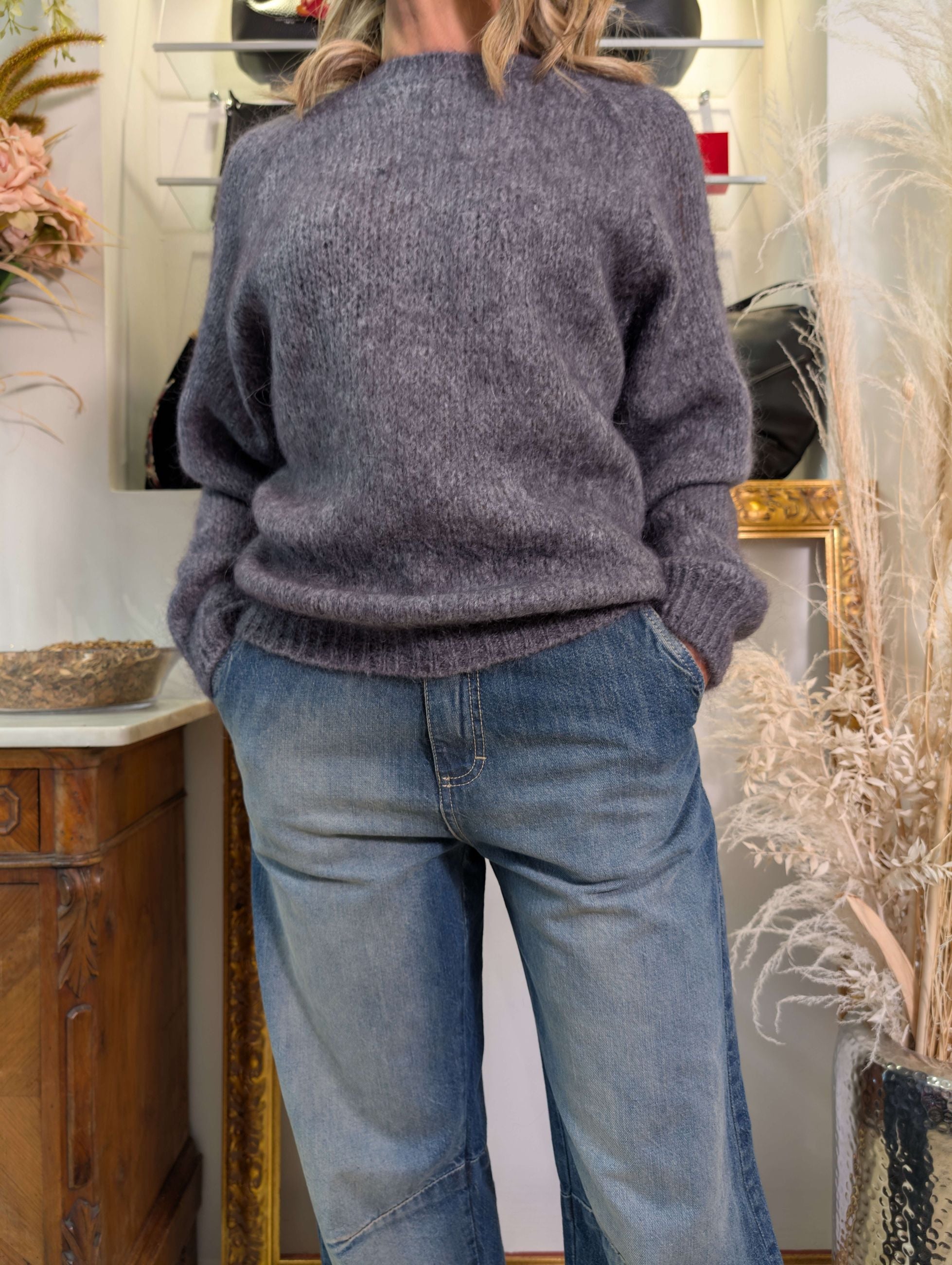Maglia paricollo in kid mohair - SHE_FLORENCE_LAB