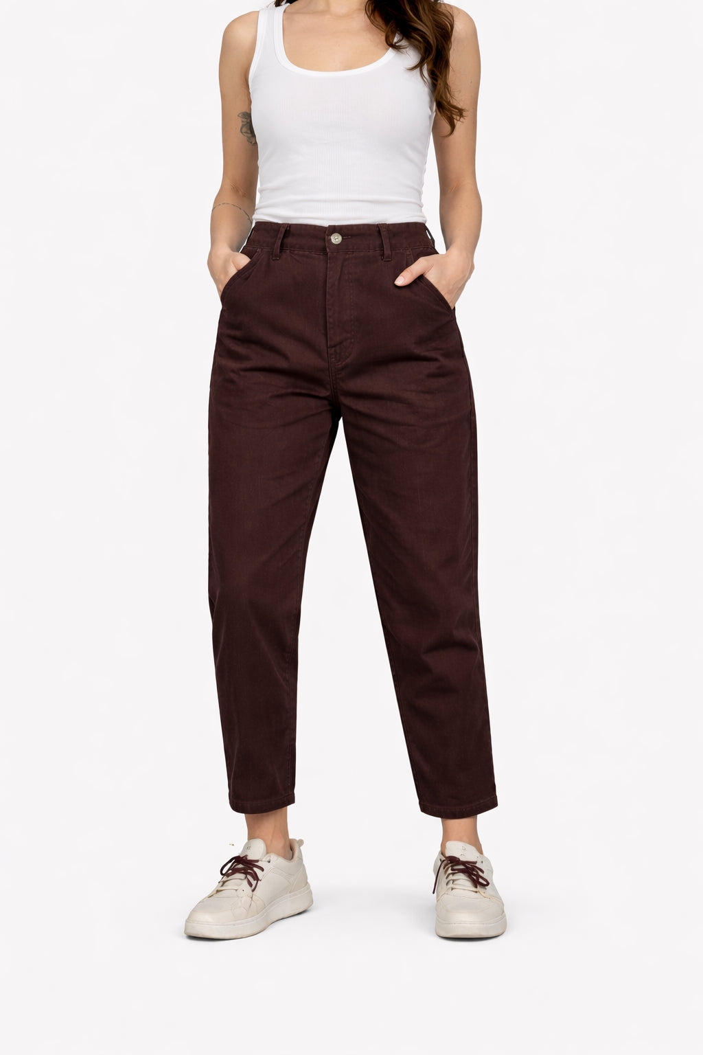 Panta baggy in gabardina di cotone - PLEASE