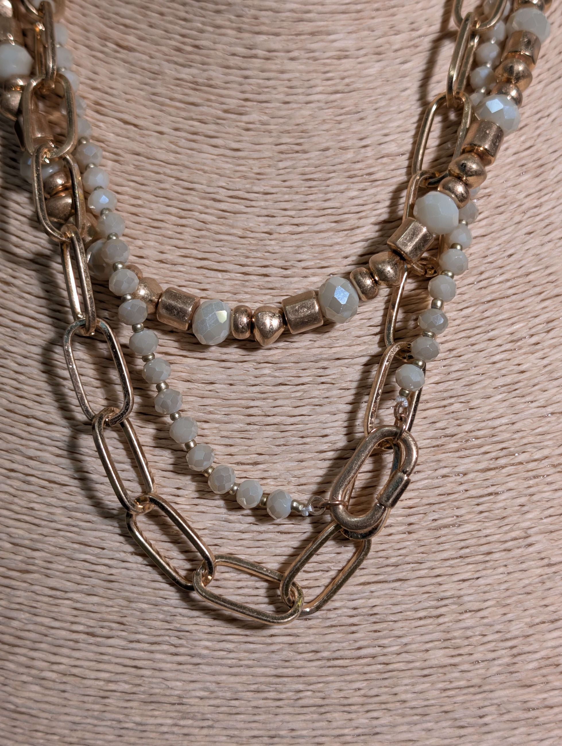 COLLANA MULTIFILO CON CATENA ORO - NALI'