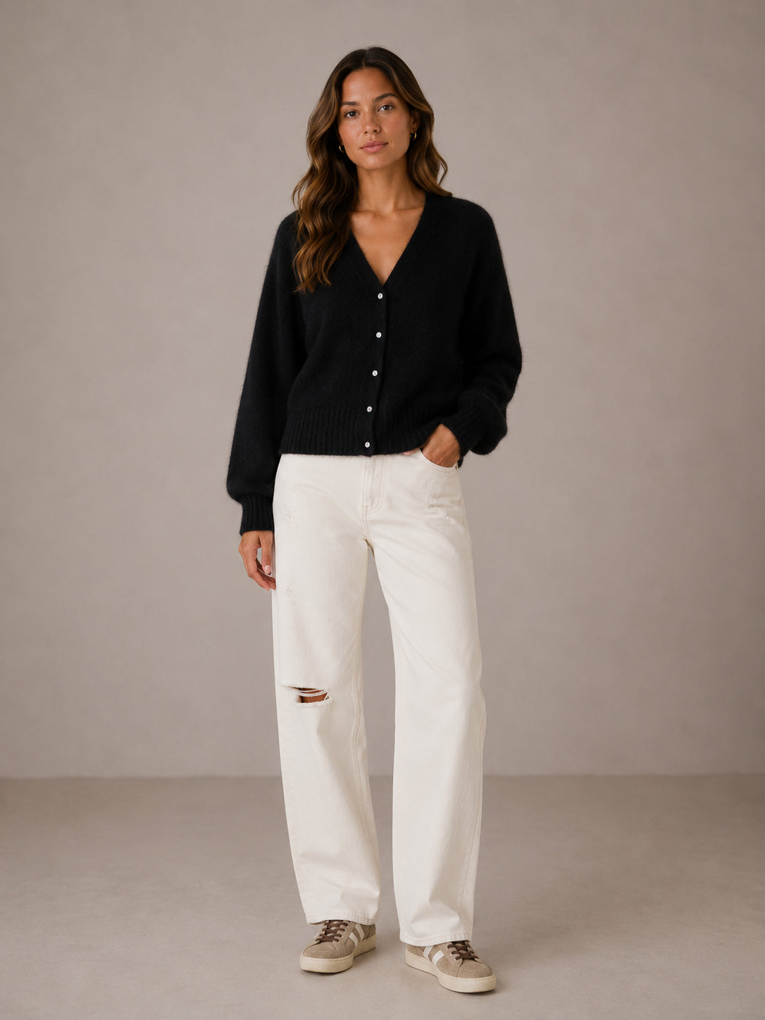Cardigan in angora - .SOLO TRE