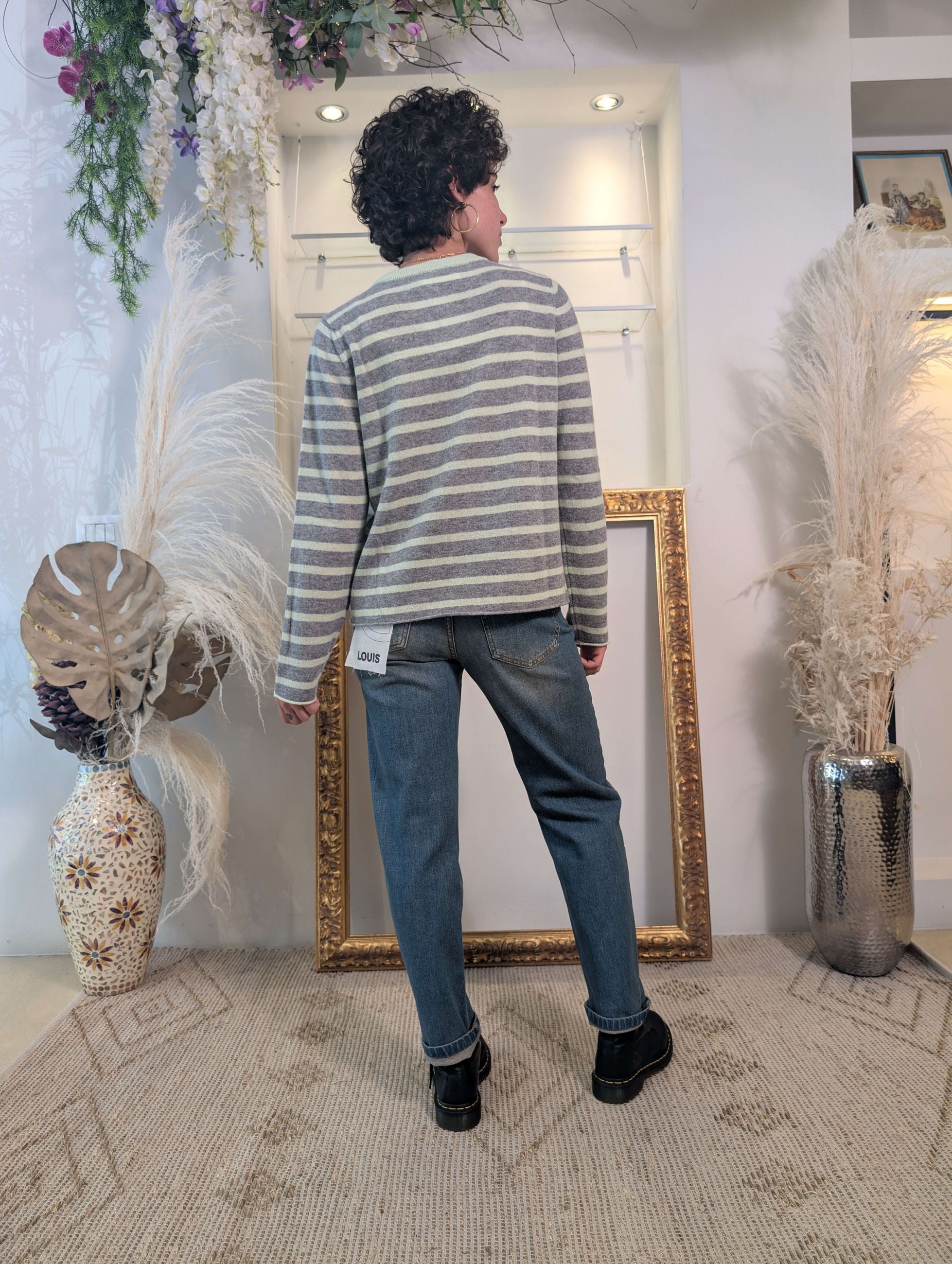 Maglia french stripes in lana e cachemire - .SOLO TRE