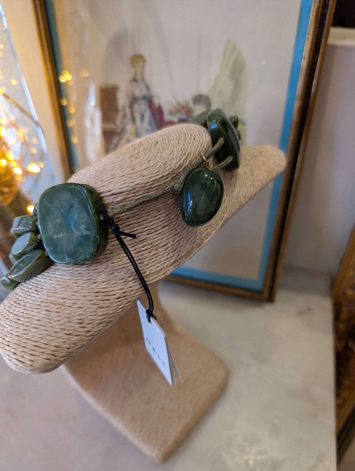 COLLANA AGATA MULTIFILO IN RESINA VERDE - NALI'