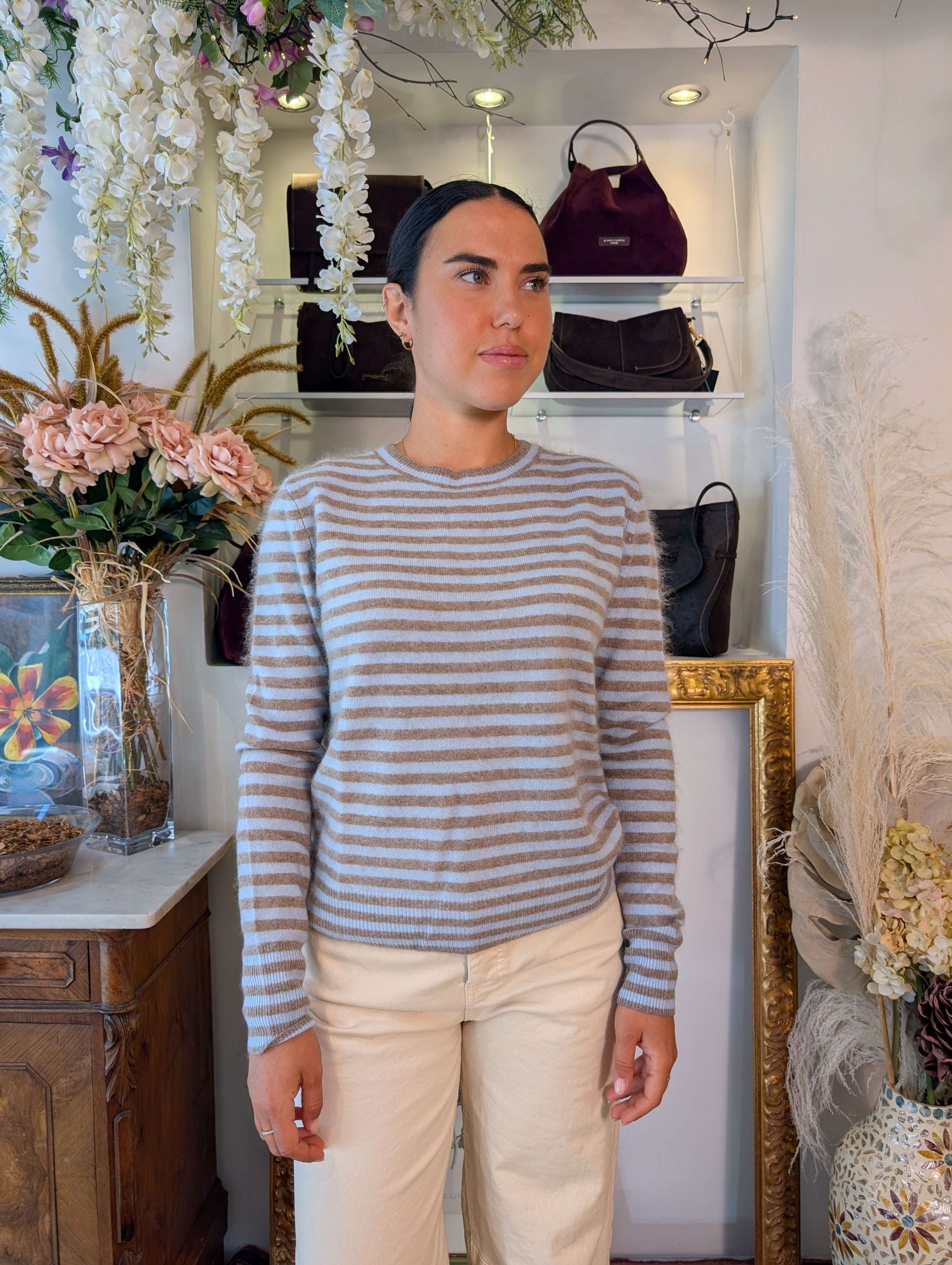Maglia french stripes multicolor lana-cachemire - TENSIONE IN