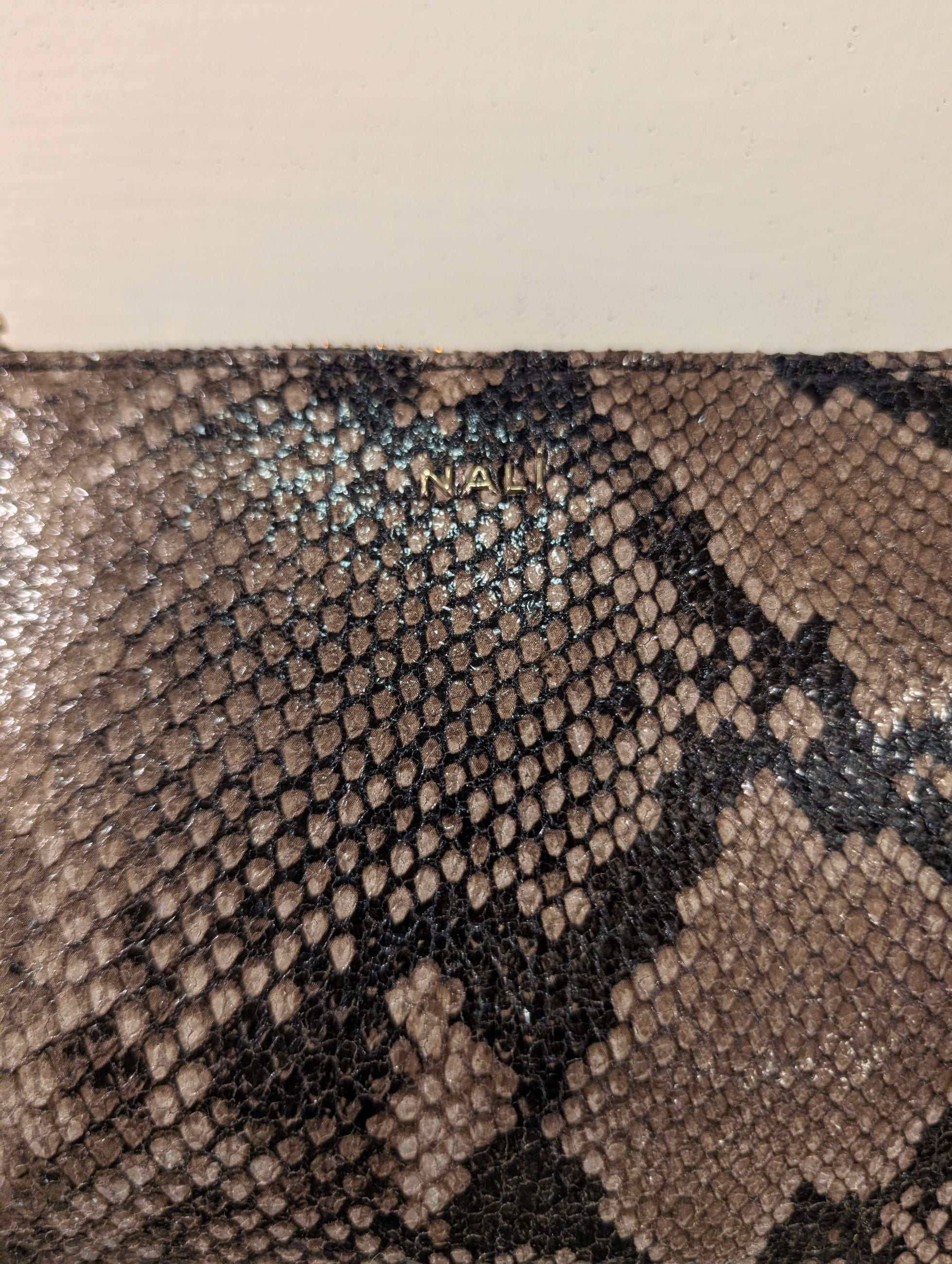 PORTAFOGLIO/POUCH MELANIE PITONATO MARRONE - NALI'