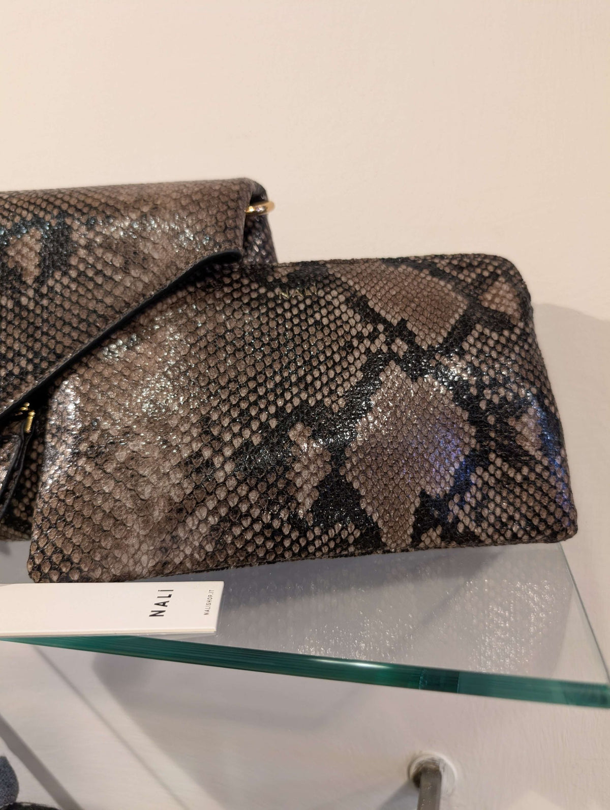PORTAFOGLIO/POUCH MELANIE PITONATO MARRONE - NALI'